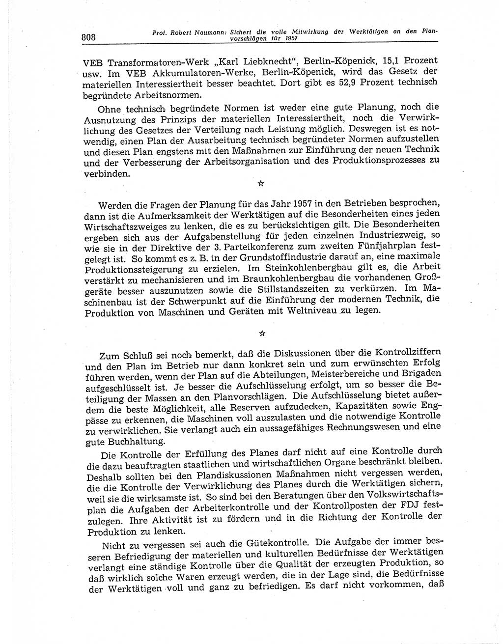 Neuer Weg (NW), Organ des Zentralkomitees (ZK) der SED (Sozialistische Einheitspartei Deutschlands) für Fragen des Parteiaufbaus und des Parteilebens, 11. Jahrgang [Deutsche Demokratische Republik (DDR)] 1956, Seite 808 (NW ZK SED DDR 1956, S. 808)