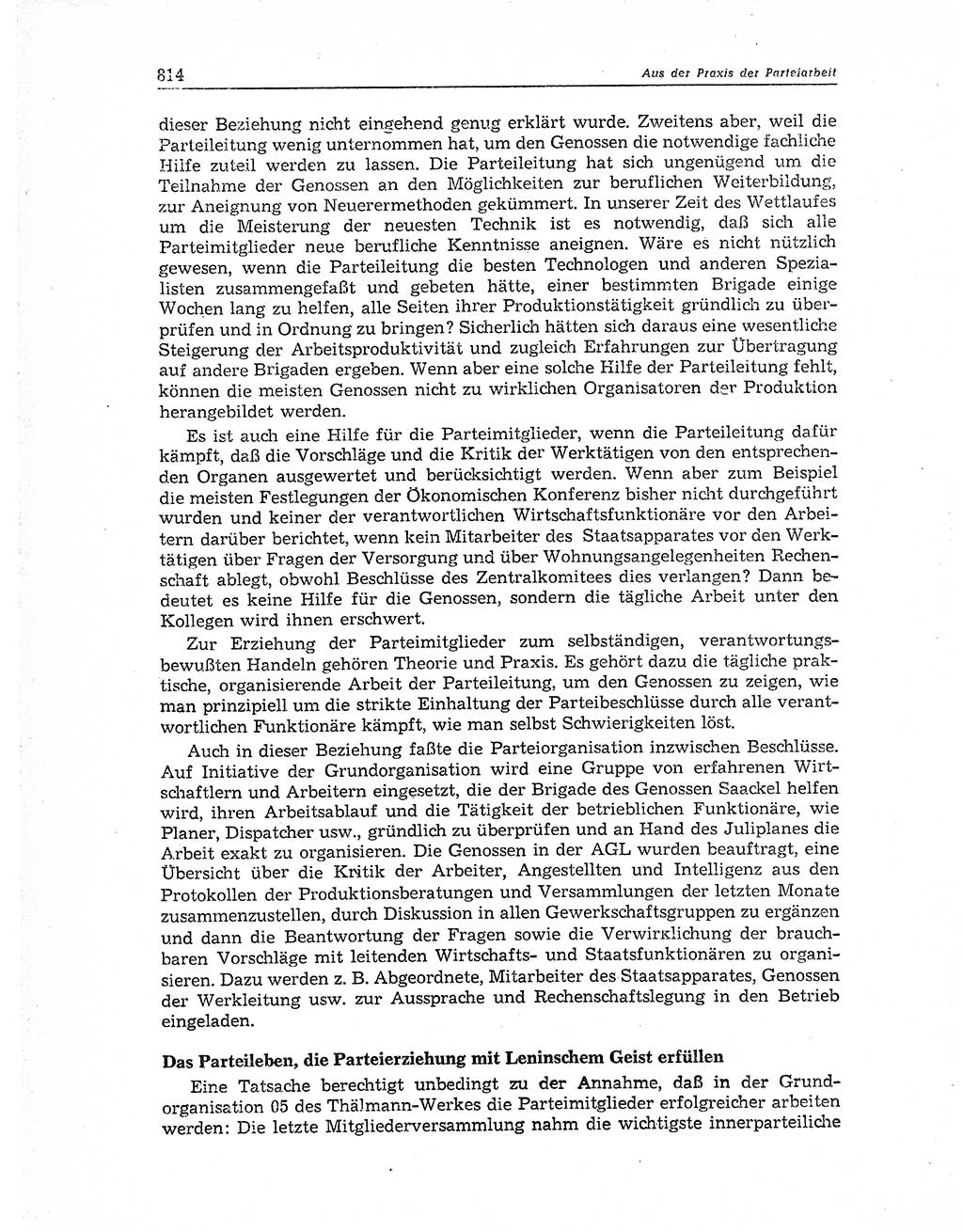 Neuer Weg (NW), Organ des Zentralkomitees (ZK) der SED (Sozialistische Einheitspartei Deutschlands) für Fragen des Parteiaufbaus und des Parteilebens, 11. Jahrgang [Deutsche Demokratische Republik (DDR)] 1956, Seite 814 (NW ZK SED DDR 1956, S. 814)