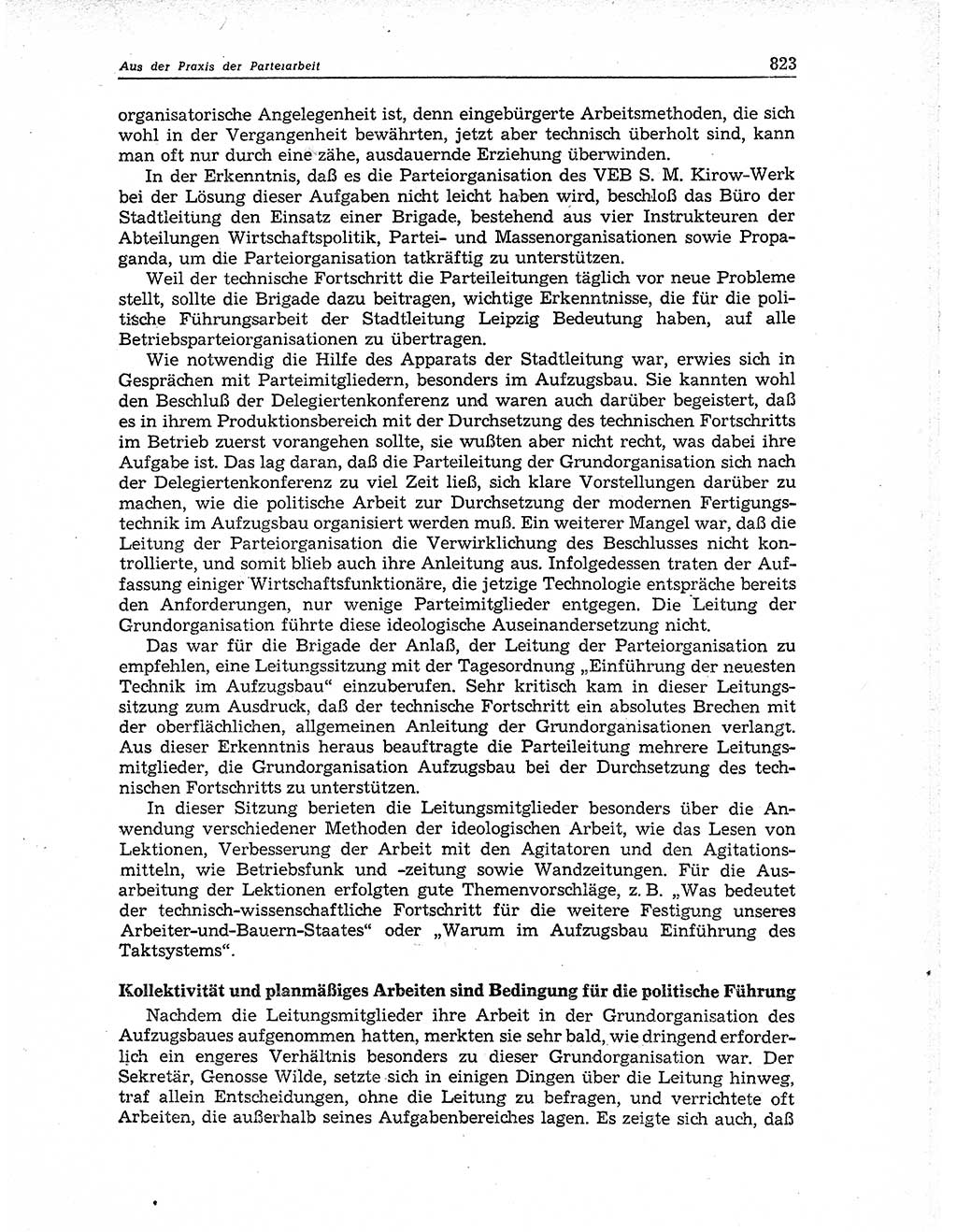 Neuer Weg (NW), Organ des Zentralkomitees (ZK) der SED (Sozialistische Einheitspartei Deutschlands) für Fragen des Parteiaufbaus und des Parteilebens, 11. Jahrgang [Deutsche Demokratische Republik (DDR)] 1956, Seite 823 (NW ZK SED DDR 1956, S. 823)