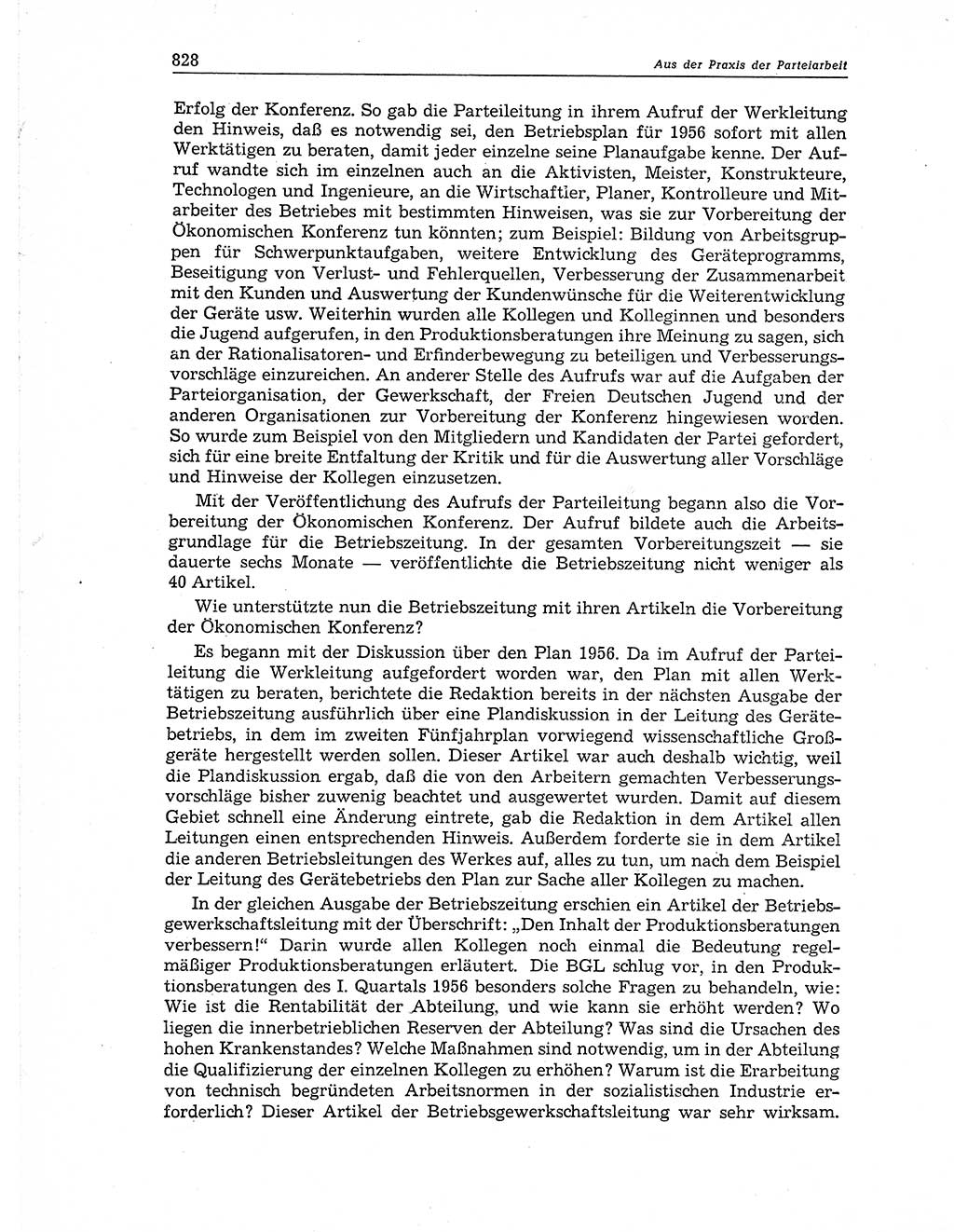 Neuer Weg (NW), Organ des Zentralkomitees (ZK) der SED (Sozialistische Einheitspartei Deutschlands) fÃ¼r Fragen des Parteiaufbaus und des Parteilebens, 11. Jahrgang [Deutsche Demokratische Republik (DDR)] 1956, Seite 828 (NW ZK SED DDR 1956, S. 828)