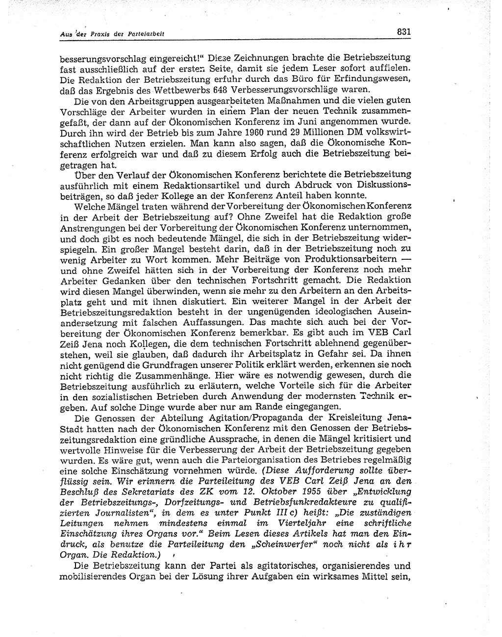 Neuer Weg (NW), Organ des Zentralkomitees (ZK) der SED (Sozialistische Einheitspartei Deutschlands) für Fragen des Parteiaufbaus und des Parteilebens, 11. Jahrgang [Deutsche Demokratische Republik (DDR)] 1956, Seite 831 (NW ZK SED DDR 1956, S. 831)