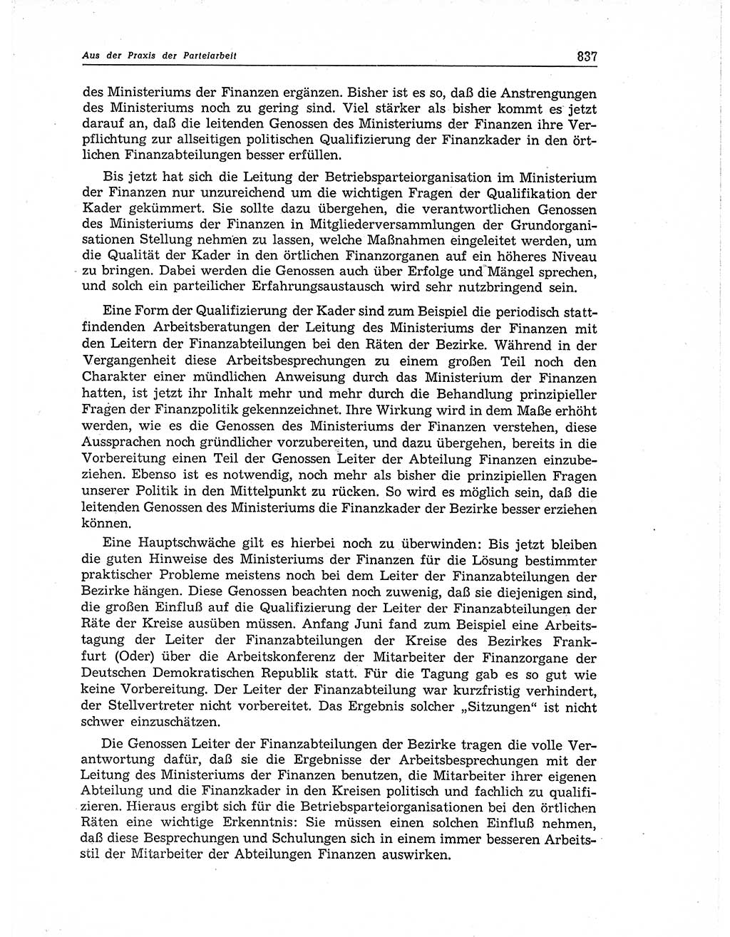 Neuer Weg (NW), Organ des Zentralkomitees (ZK) der SED (Sozialistische Einheitspartei Deutschlands) für Fragen des Parteiaufbaus und des Parteilebens, 11. Jahrgang [Deutsche Demokratische Republik (DDR)] 1956, Seite 837 (NW ZK SED DDR 1956, S. 837)