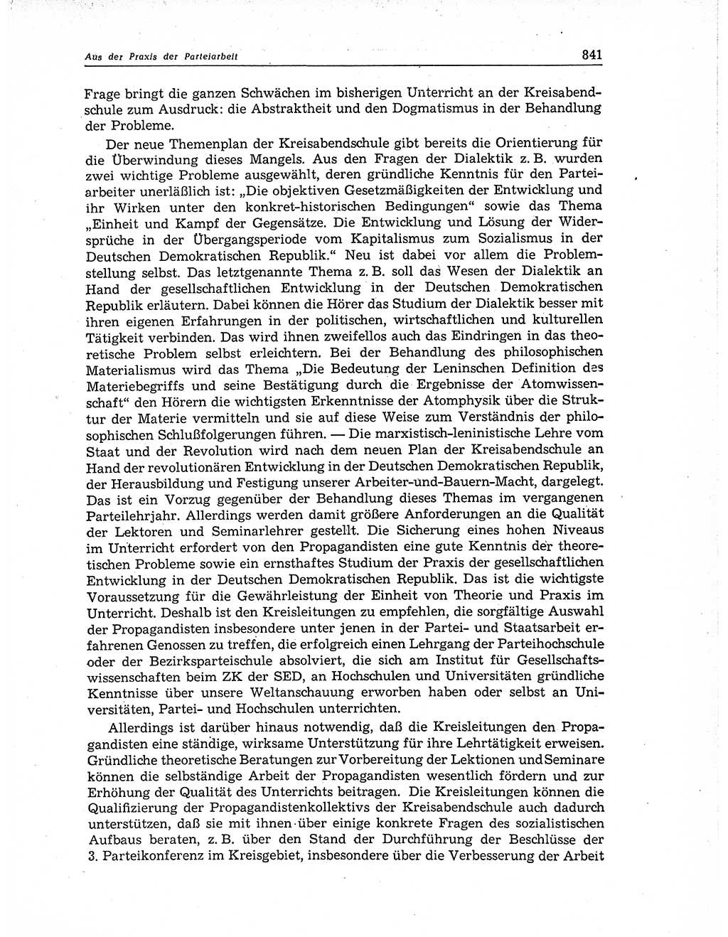Neuer Weg (NW), Organ des Zentralkomitees (ZK) der SED (Sozialistische Einheitspartei Deutschlands) für Fragen des Parteiaufbaus und des Parteilebens, 11. Jahrgang [Deutsche Demokratische Republik (DDR)] 1956, Seite 841 (NW ZK SED DDR 1956, S. 841)