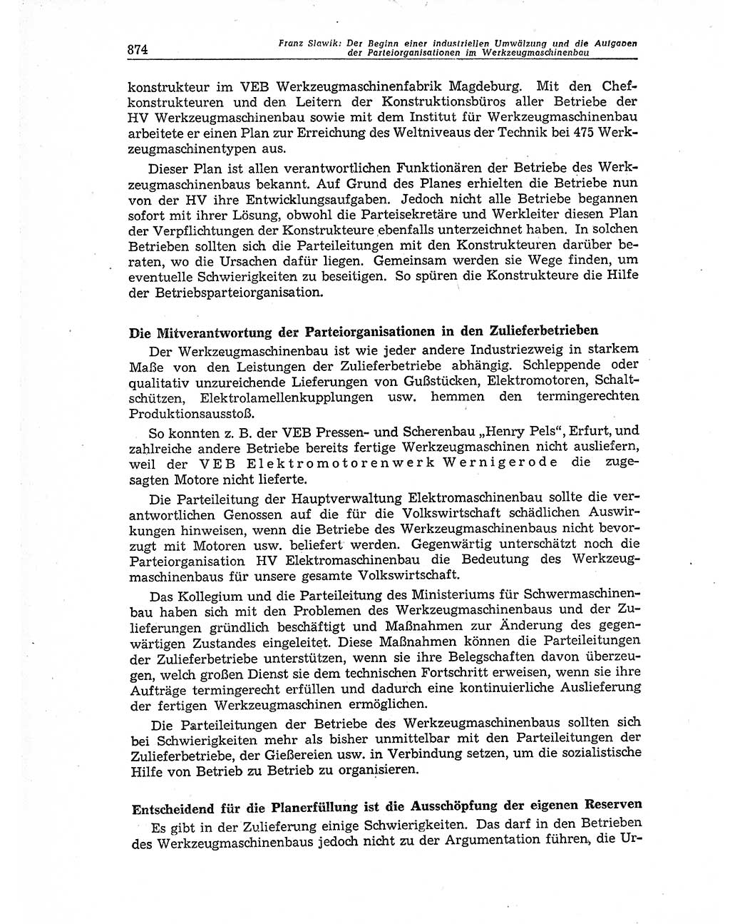 Neuer Weg (NW), Organ des Zentralkomitees (ZK) der SED (Sozialistische Einheitspartei Deutschlands) für Fragen des Parteiaufbaus und des Parteilebens, 11. Jahrgang [Deutsche Demokratische Republik (DDR)] 1956, Seite 874 (NW ZK SED DDR 1956, S. 874)