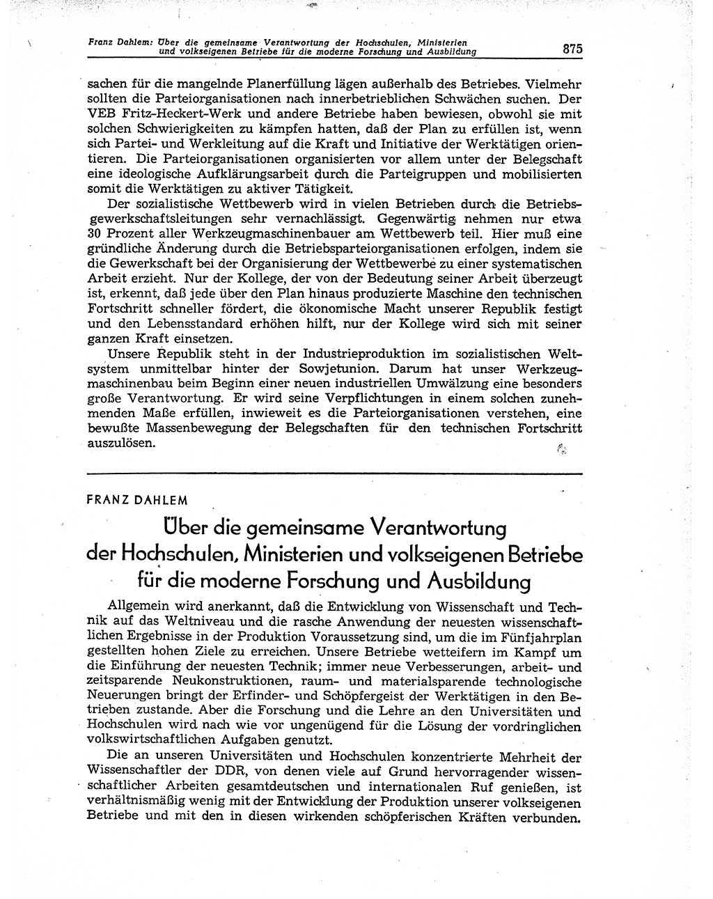 Neuer Weg (NW), Organ des Zentralkomitees (ZK) der SED (Sozialistische Einheitspartei Deutschlands) für Fragen des Parteiaufbaus und des Parteilebens, 11. Jahrgang [Deutsche Demokratische Republik (DDR)] 1956, Seite 875 (NW ZK SED DDR 1956, S. 875)