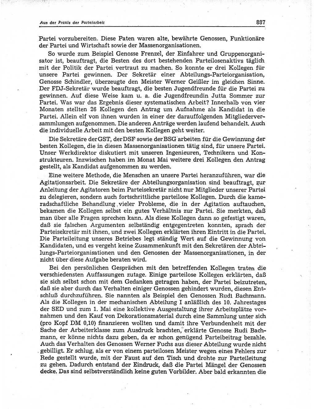 Neuer Weg (NW), Organ des Zentralkomitees (ZK) der SED (Sozialistische Einheitspartei Deutschlands) für Fragen des Parteiaufbaus und des Parteilebens, 11. Jahrgang [Deutsche Demokratische Republik (DDR)] 1956, Seite 887 (NW ZK SED DDR 1956, S. 887)