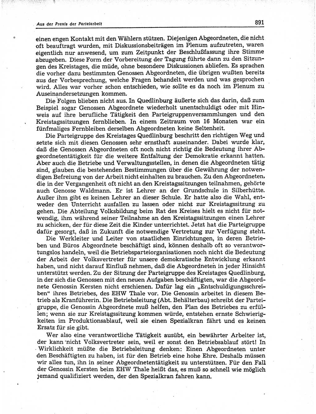 Neuer Weg (NW), Organ des Zentralkomitees (ZK) der SED (Sozialistische Einheitspartei Deutschlands) für Fragen des Parteiaufbaus und des Parteilebens, 11. Jahrgang [Deutsche Demokratische Republik (DDR)] 1956, Seite 891 (NW ZK SED DDR 1956, S. 891)