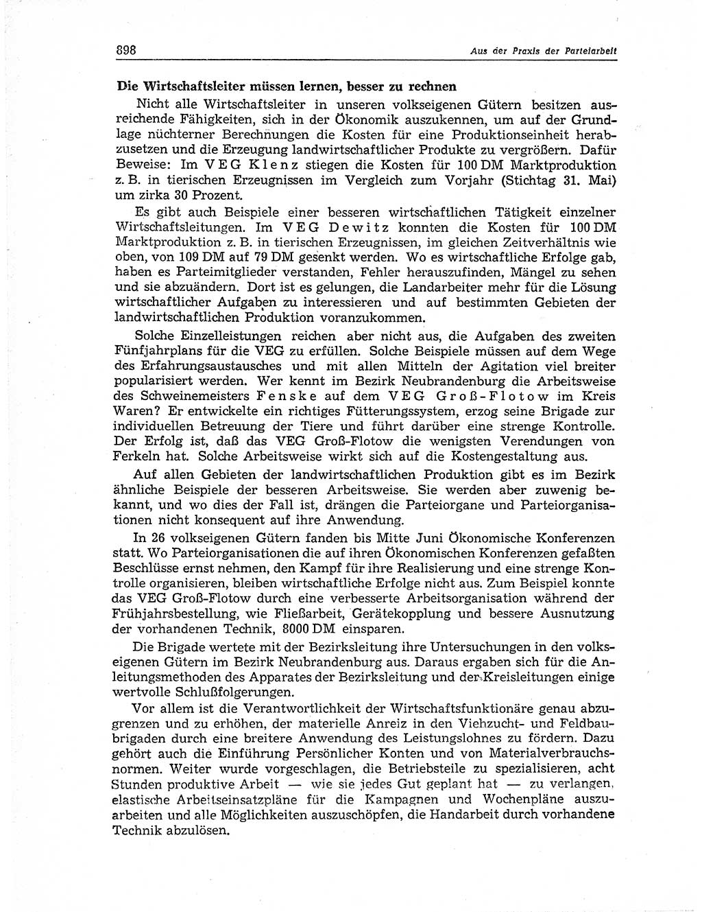 Neuer Weg (NW), Organ des Zentralkomitees (ZK) der SED (Sozialistische Einheitspartei Deutschlands) für Fragen des Parteiaufbaus und des Parteilebens, 11. Jahrgang [Deutsche Demokratische Republik (DDR)] 1956, Seite 898 (NW ZK SED DDR 1956, S. 898)
