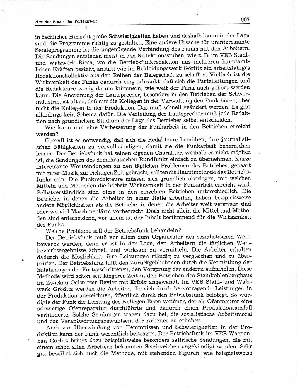 Neuer Weg (NW), Organ des Zentralkomitees (ZK) der SED (Sozialistische Einheitspartei Deutschlands) für Fragen des Parteiaufbaus und des Parteilebens, 11. Jahrgang [Deutsche Demokratische Republik (DDR)] 1956, Seite 907 (NW ZK SED DDR 1956, S. 907)