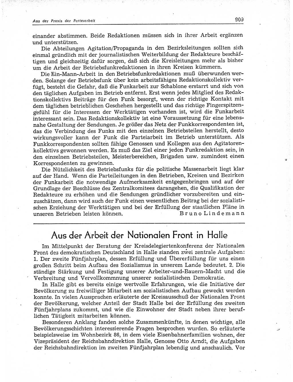 Neuer Weg (NW), Organ des Zentralkomitees (ZK) der SED (Sozialistische Einheitspartei Deutschlands) für Fragen des Parteiaufbaus und des Parteilebens, 11. Jahrgang [Deutsche Demokratische Republik (DDR)] 1956, Seite 909 (NW ZK SED DDR 1956, S. 909)