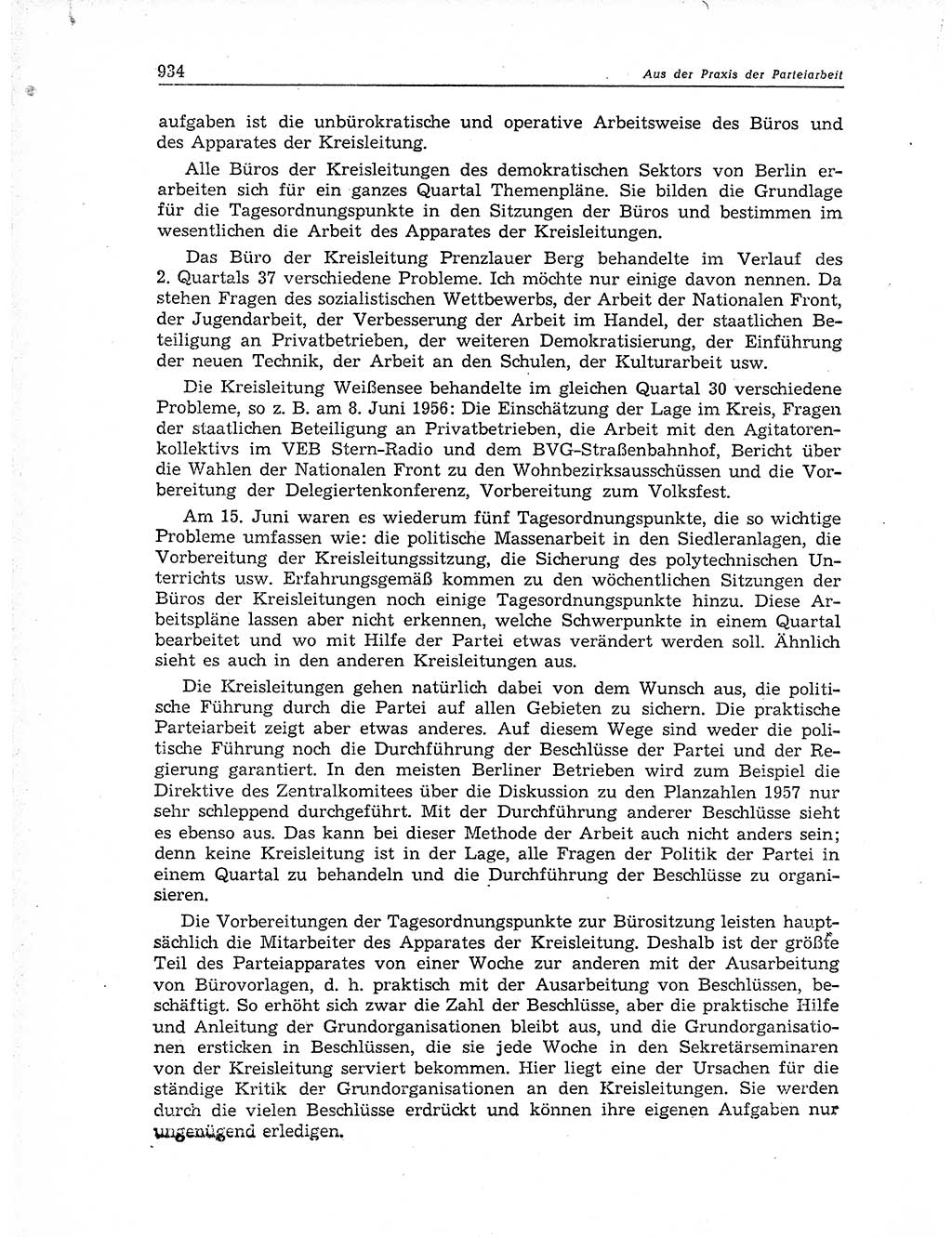 Neuer Weg (NW), Organ des Zentralkomitees (ZK) der SED (Sozialistische Einheitspartei Deutschlands) für Fragen des Parteiaufbaus und des Parteilebens, 11. Jahrgang [Deutsche Demokratische Republik (DDR)] 1956, Seite 934 (NW ZK SED DDR 1956, S. 934)