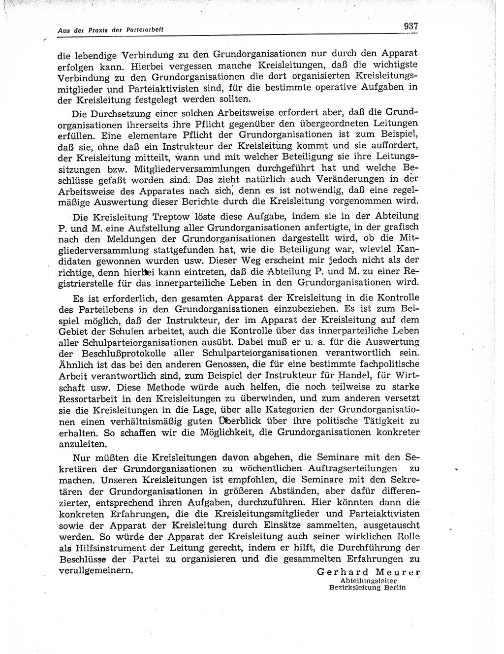 Neuer Weg (NW), Organ des Zentralkomitees (ZK) der SED (Sozialistische Einheitspartei Deutschlands) für Fragen des Parteiaufbaus und des Parteilebens, 11. Jahrgang [Deutsche Demokratische Republik (DDR)] 1956, Seite 937 (NW ZK SED DDR 1956, S. 937)