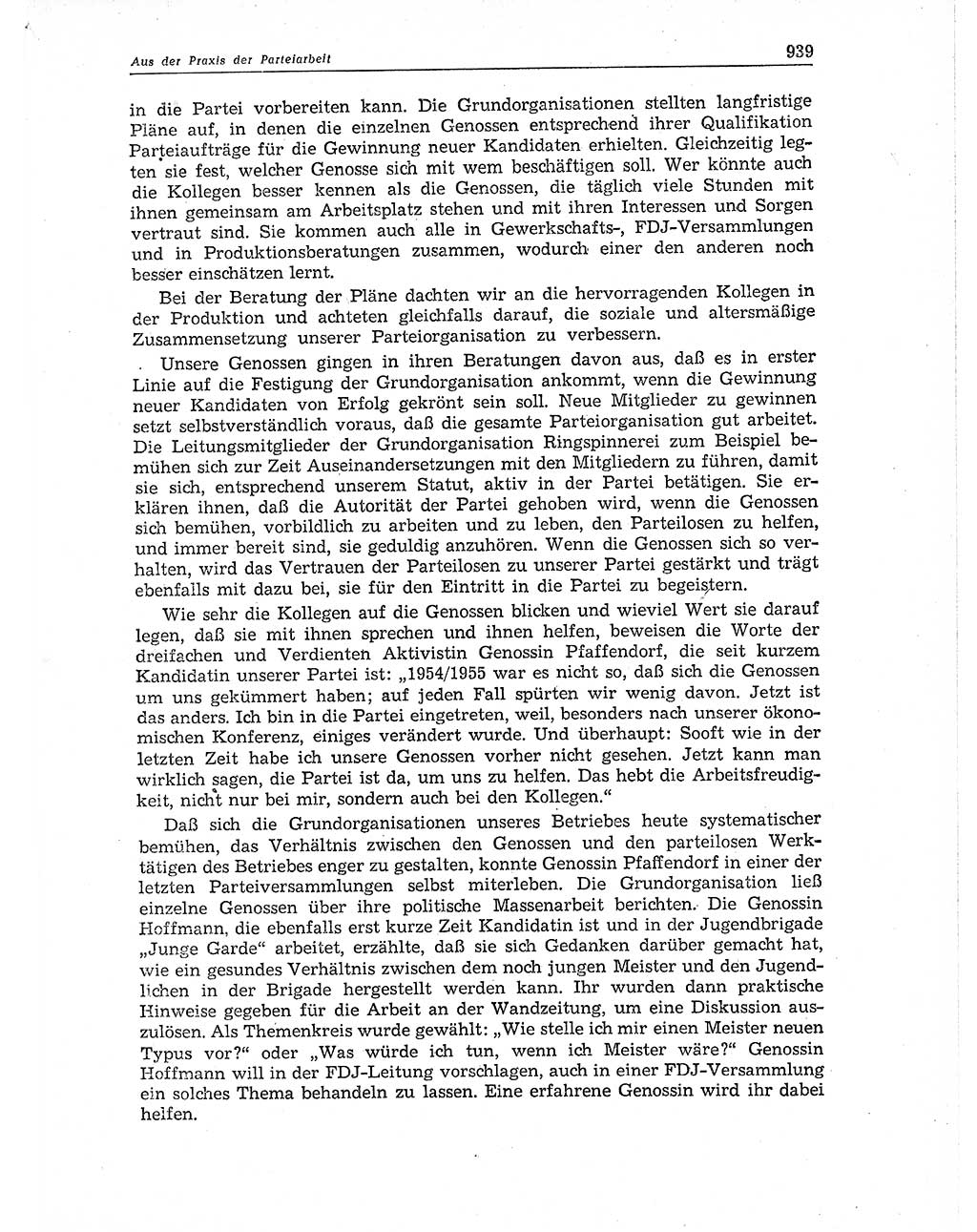 Neuer Weg (NW), Organ des Zentralkomitees (ZK) der SED (Sozialistische Einheitspartei Deutschlands) für Fragen des Parteiaufbaus und des Parteilebens, 11. Jahrgang [Deutsche Demokratische Republik (DDR)] 1956, Seite 939 (NW ZK SED DDR 1956, S. 939)