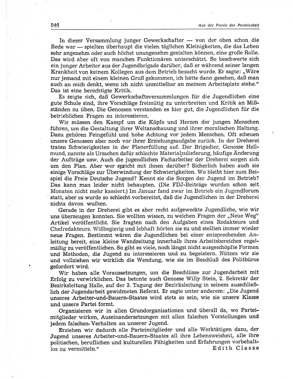 Neuer Weg (NW), Organ des Zentralkomitees (ZK) der SED (Sozialistische Einheitspartei Deutschlands) für Fragen des Parteiaufbaus und des Parteilebens, 11. Jahrgang [Deutsche Demokratische Republik (DDR)] 1956, Seite 946 (NW ZK SED DDR 1956, S. 946)
