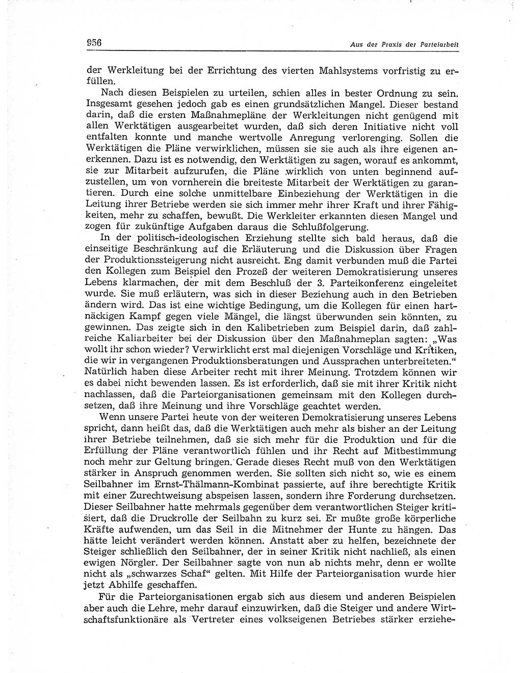 Neuer Weg (NW), Organ des Zentralkomitees (ZK) der SED (Sozialistische Einheitspartei Deutschlands) für Fragen des Parteiaufbaus und des Parteilebens, 11. Jahrgang [Deutsche Demokratische Republik (DDR)] 1956, Seite 956 (NW ZK SED DDR 1956, S. 956)