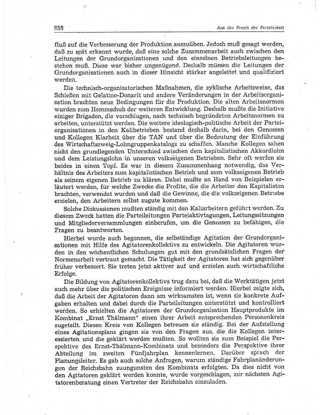 Neuer Weg (NW), Organ des Zentralkomitees (ZK) der SED (Sozialistische Einheitspartei Deutschlands) für Fragen des Parteiaufbaus und des Parteilebens, 11. Jahrgang [Deutsche Demokratische Republik (DDR)] 1956, Seite 958 (NW ZK SED DDR 1956, S. 958)