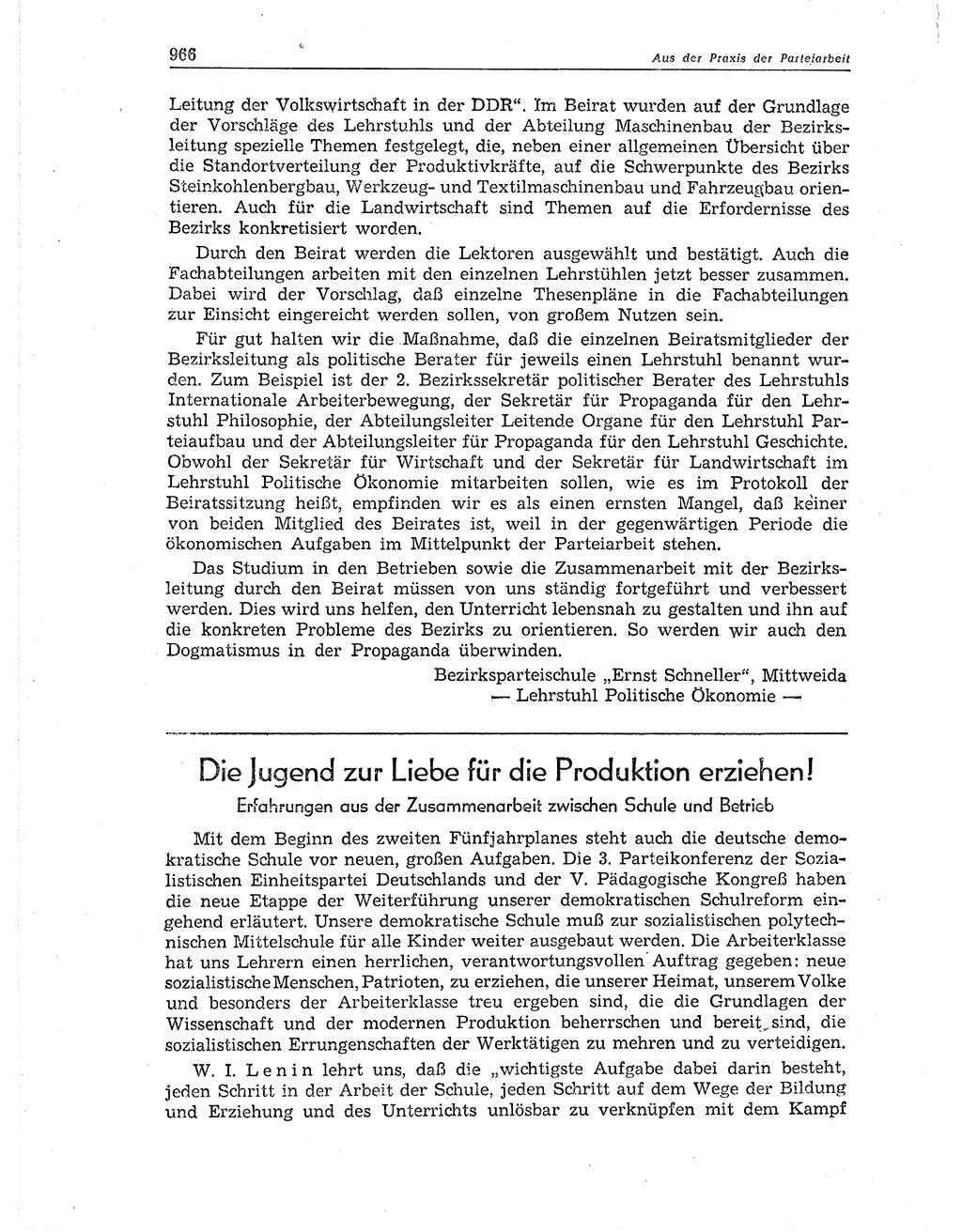 Neuer Weg (NW), Organ des Zentralkomitees (ZK) der SED (Sozialistische Einheitspartei Deutschlands) für Fragen des Parteiaufbaus und des Parteilebens, 11. Jahrgang [Deutsche Demokratische Republik (DDR)] 1956, Seite 966 (NW ZK SED DDR 1956, S. 966)