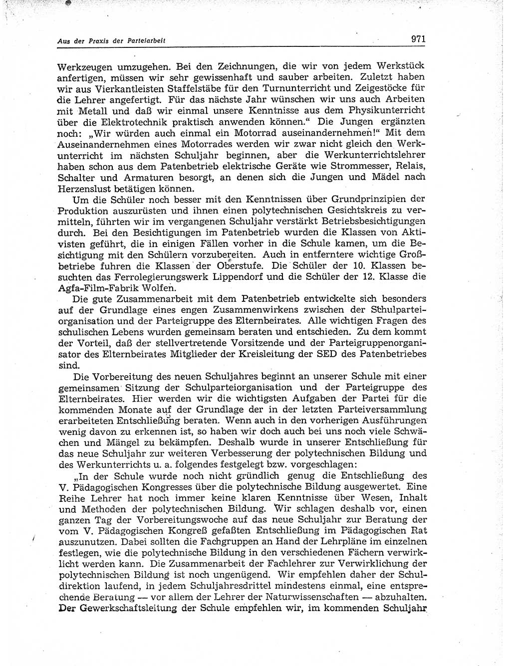 Neuer Weg (NW), Organ des Zentralkomitees (ZK) der SED (Sozialistische Einheitspartei Deutschlands) für Fragen des Parteiaufbaus und des Parteilebens, 11. Jahrgang [Deutsche Demokratische Republik (DDR)] 1956, Seite 971 (NW ZK SED DDR 1956, S. 971)