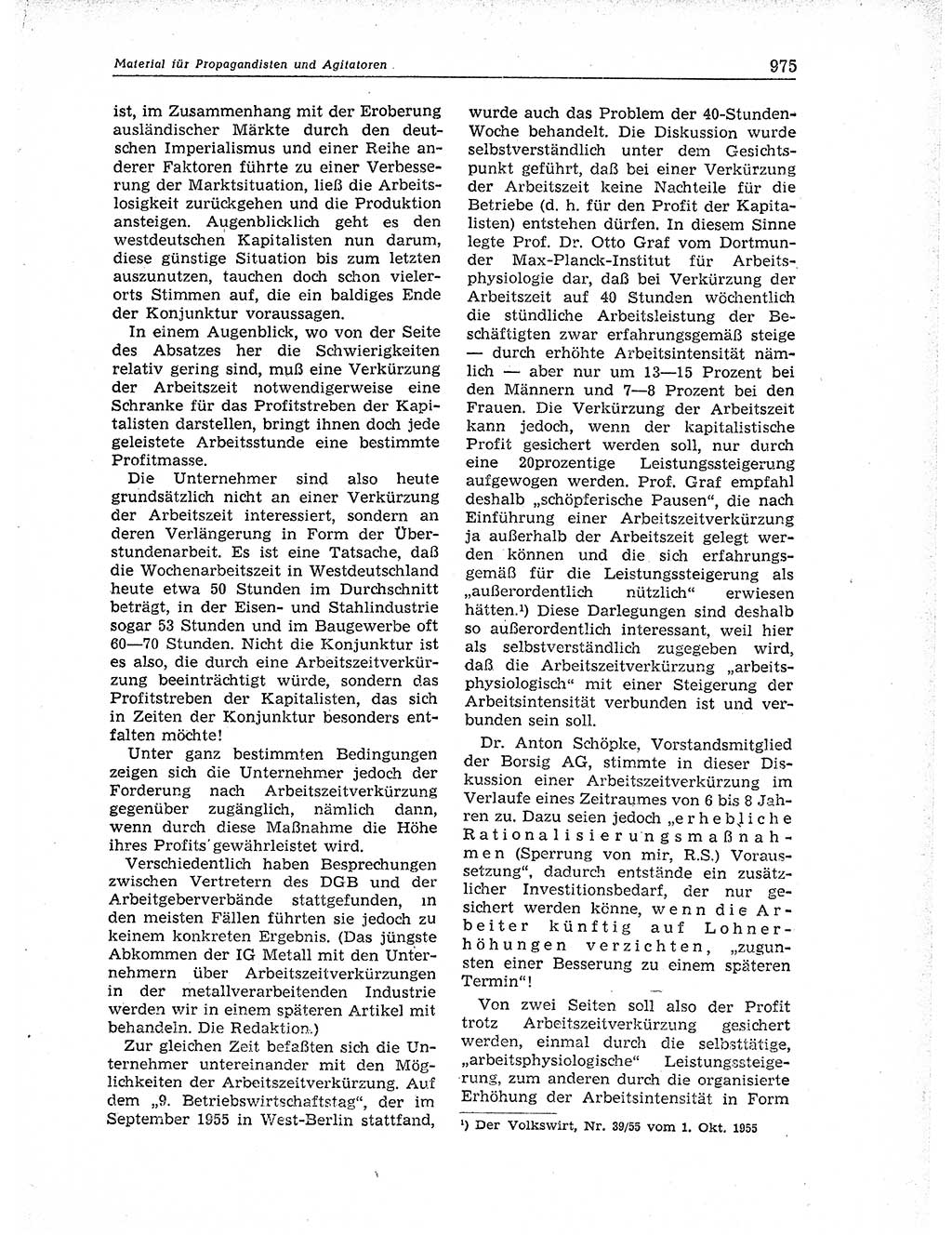 Neuer Weg (NW), Organ des Zentralkomitees (ZK) der SED (Sozialistische Einheitspartei Deutschlands) für Fragen des Parteiaufbaus und des Parteilebens, 11. Jahrgang [Deutsche Demokratische Republik (DDR)] 1956, Seite 975 (NW ZK SED DDR 1956, S. 975)
