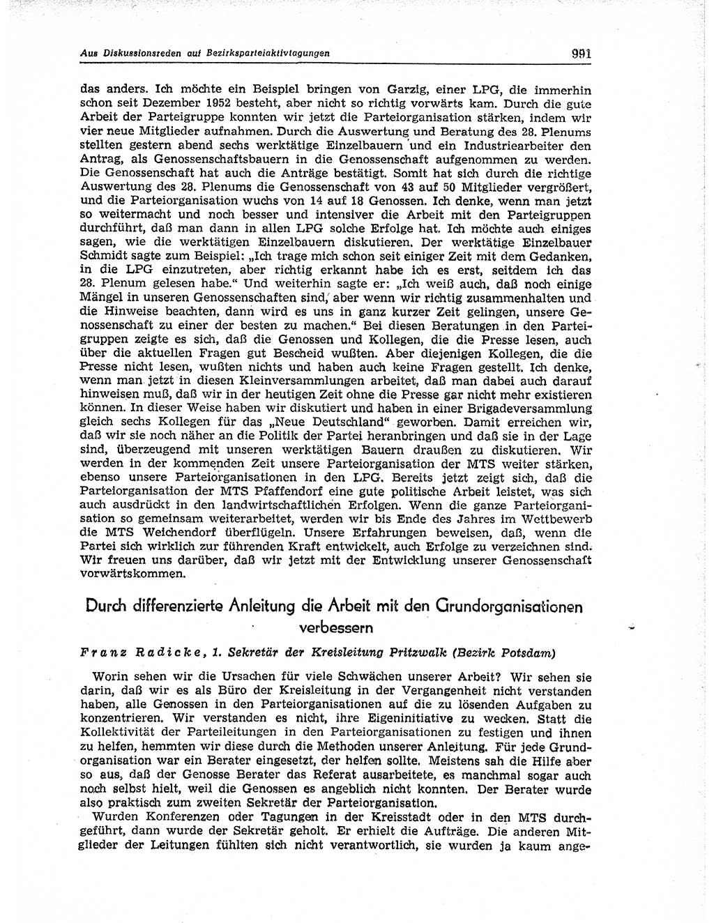 Neuer Weg (NW), Organ des Zentralkomitees (ZK) der SED (Sozialistische Einheitspartei Deutschlands) für Fragen des Parteiaufbaus und des Parteilebens, 11. Jahrgang [Deutsche Demokratische Republik (DDR)] 1956, Seite 991 (NW ZK SED DDR 1956, S. 991)