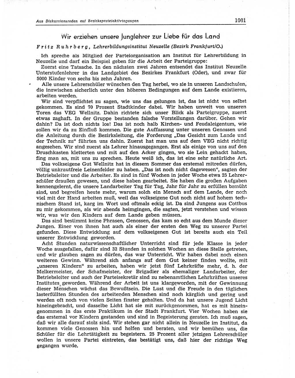 Neuer Weg (NW), Organ des Zentralkomitees (ZK) der SED (Sozialistische Einheitspartei Deutschlands) für Fragen des Parteiaufbaus und des Parteilebens, 11. Jahrgang [Deutsche Demokratische Republik (DDR)] 1956, Seite 1001 (NW ZK SED DDR 1956, S. 1001)