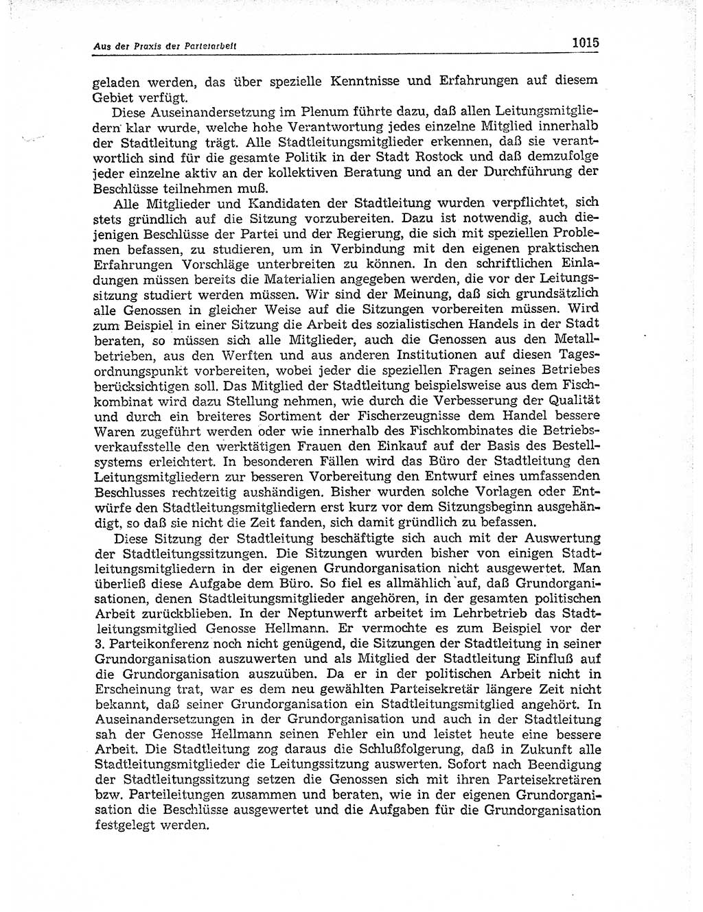 Neuer Weg (NW), Organ des Zentralkomitees (ZK) der SED (Sozialistische Einheitspartei Deutschlands) für Fragen des Parteiaufbaus und des Parteilebens, 11. Jahrgang [Deutsche Demokratische Republik (DDR)] 1956, Seite 1015 (NW ZK SED DDR 1956, S. 1015)