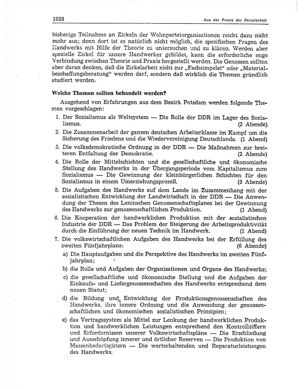 Neuer Weg (NW), Organ des Zentralkomitees (ZK) der SED (Sozialistische Einheitspartei Deutschlands) für Fragen des Parteiaufbaus und des Parteilebens, 11. Jahrgang [Deutsche Demokratische Republik (DDR)] 1956, Seite 1028 (NW ZK SED DDR 1956, S. 1028)