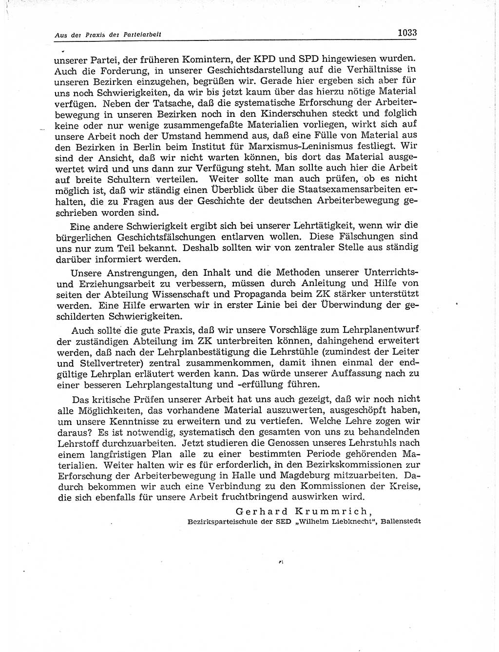 Neuer Weg (NW), Organ des Zentralkomitees (ZK) der SED (Sozialistische Einheitspartei Deutschlands) für Fragen des Parteiaufbaus und des Parteilebens, 11. Jahrgang [Deutsche Demokratische Republik (DDR)] 1956, Seite 1033 (NW ZK SED DDR 1956, S. 1033)