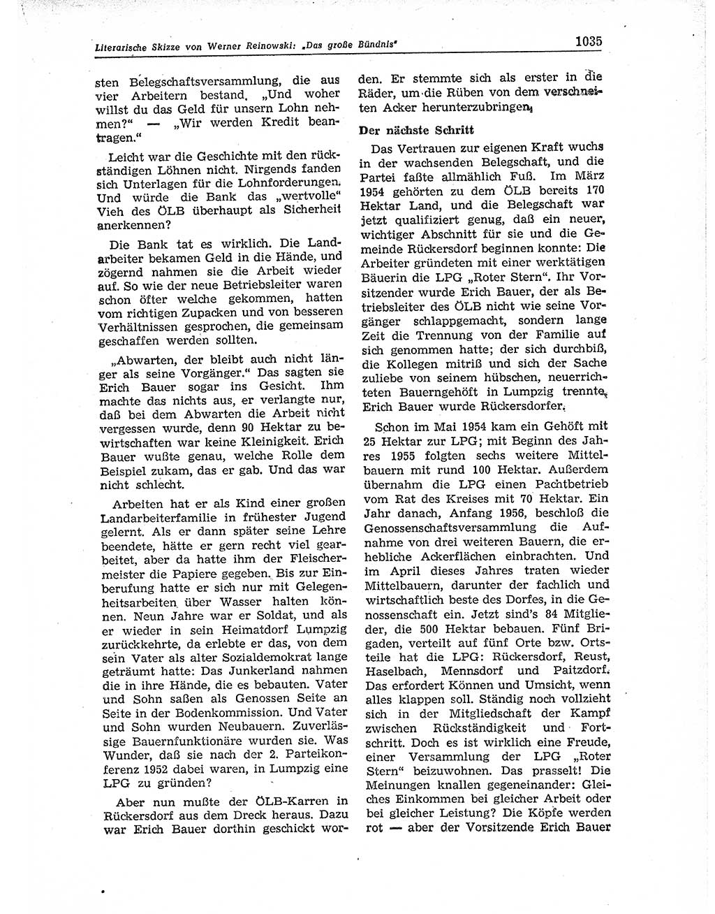 Neuer Weg (NW), Organ des Zentralkomitees (ZK) der SED (Sozialistische Einheitspartei Deutschlands) für Fragen des Parteiaufbaus und des Parteilebens, 11. Jahrgang [Deutsche Demokratische Republik (DDR)] 1956, Seite 1035 (NW ZK SED DDR 1956, S. 1035)