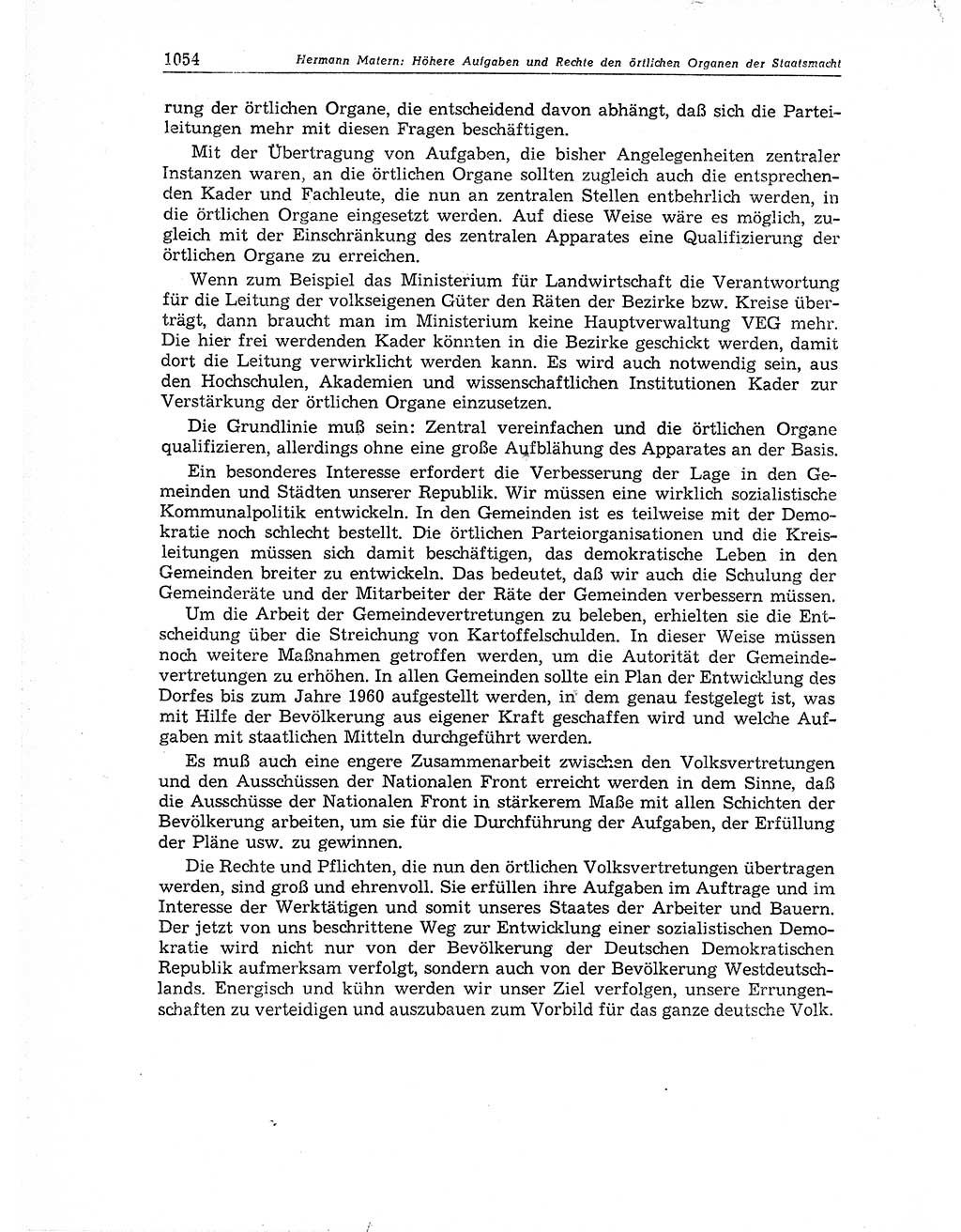 Neuer Weg (NW), Organ des Zentralkomitees (ZK) der SED (Sozialistische Einheitspartei Deutschlands) für Fragen des Parteiaufbaus und des Parteilebens, 11. Jahrgang [Deutsche Demokratische Republik (DDR)] 1956, Seite 1054 (NW ZK SED DDR 1956, S. 1054)