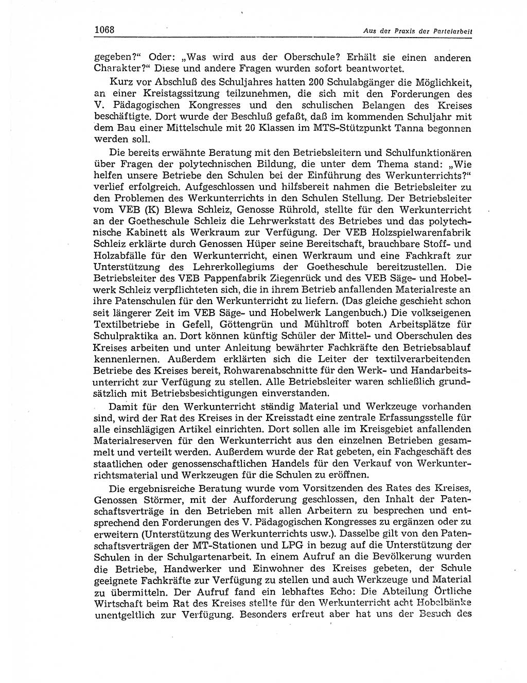 Neuer Weg (NW), Organ des Zentralkomitees (ZK) der SED (Sozialistische Einheitspartei Deutschlands) für Fragen des Parteiaufbaus und des Parteilebens, 11. Jahrgang [Deutsche Demokratische Republik (DDR)] 1956, Seite 1068 (NW ZK SED DDR 1956, S. 1068)