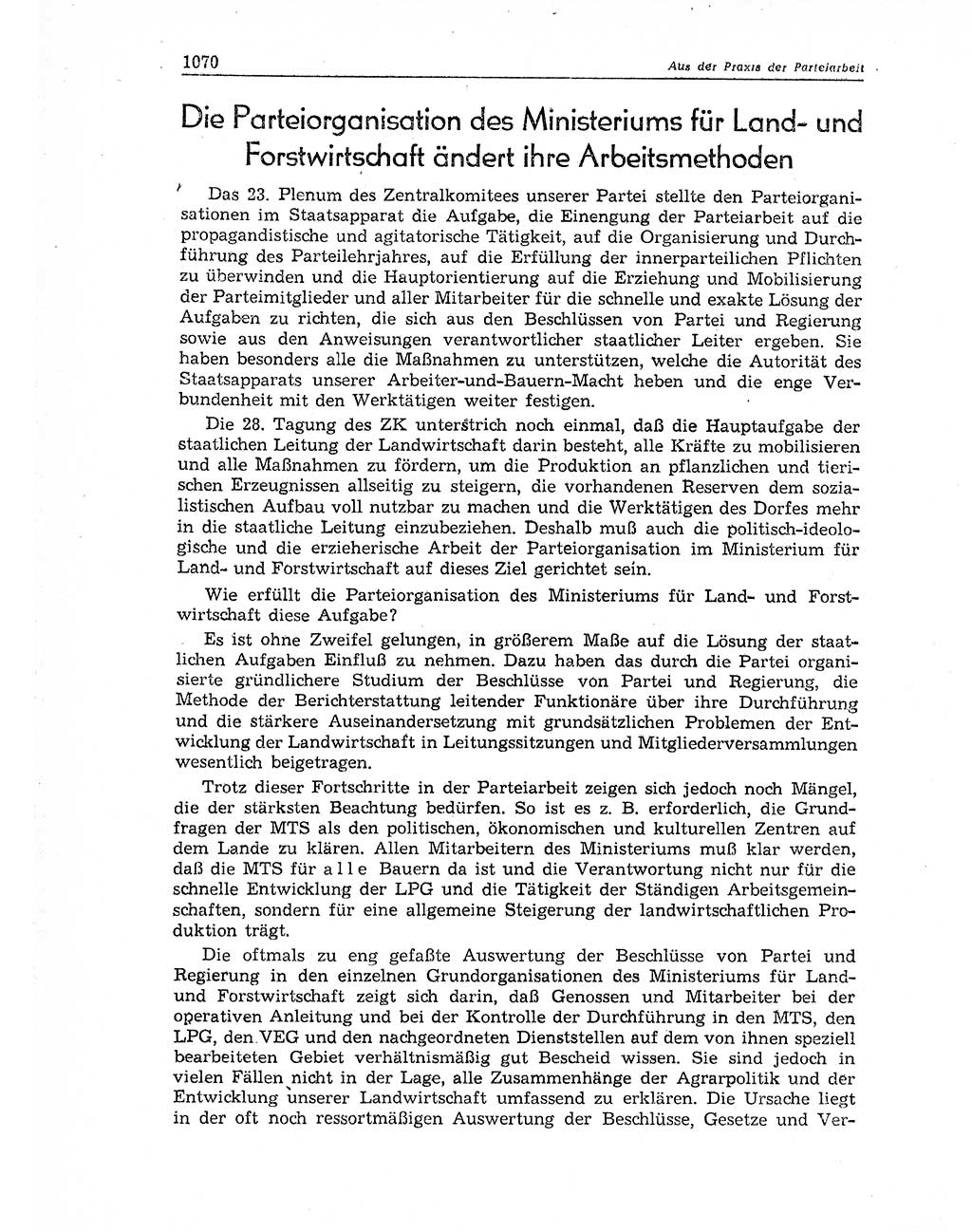 Neuer Weg (NW), Organ des Zentralkomitees (ZK) der SED (Sozialistische Einheitspartei Deutschlands) für Fragen des Parteiaufbaus und des Parteilebens, 11. Jahrgang [Deutsche Demokratische Republik (DDR)] 1956, Seite 1070 (NW ZK SED DDR 1956, S. 1070)