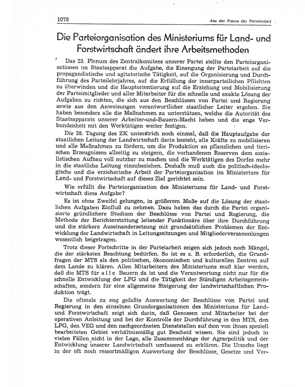 Neuer Weg (NW), Organ des Zentralkomitees (ZK) der SED (Sozialistische Einheitspartei Deutschlands) für Fragen des Parteiaufbaus und des Parteilebens, 11. Jahrgang [Deutsche Demokratische Republik (DDR)] 1956, Seite 1070 (NW ZK SED DDR 1956, S. 1070)