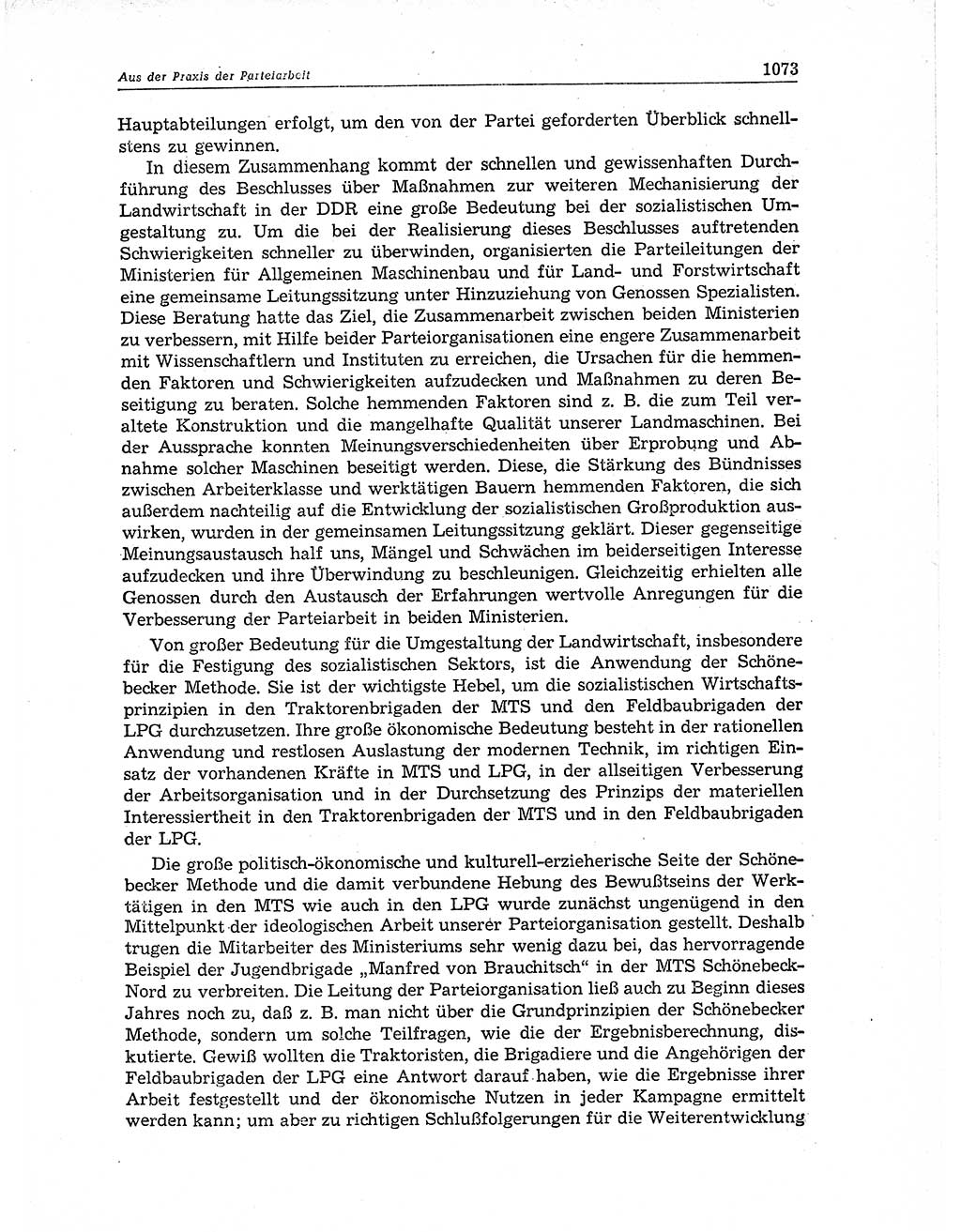Neuer Weg (NW), Organ des Zentralkomitees (ZK) der SED (Sozialistische Einheitspartei Deutschlands) für Fragen des Parteiaufbaus und des Parteilebens, 11. Jahrgang [Deutsche Demokratische Republik (DDR)] 1956, Seite 1073 (NW ZK SED DDR 1956, S. 1073)