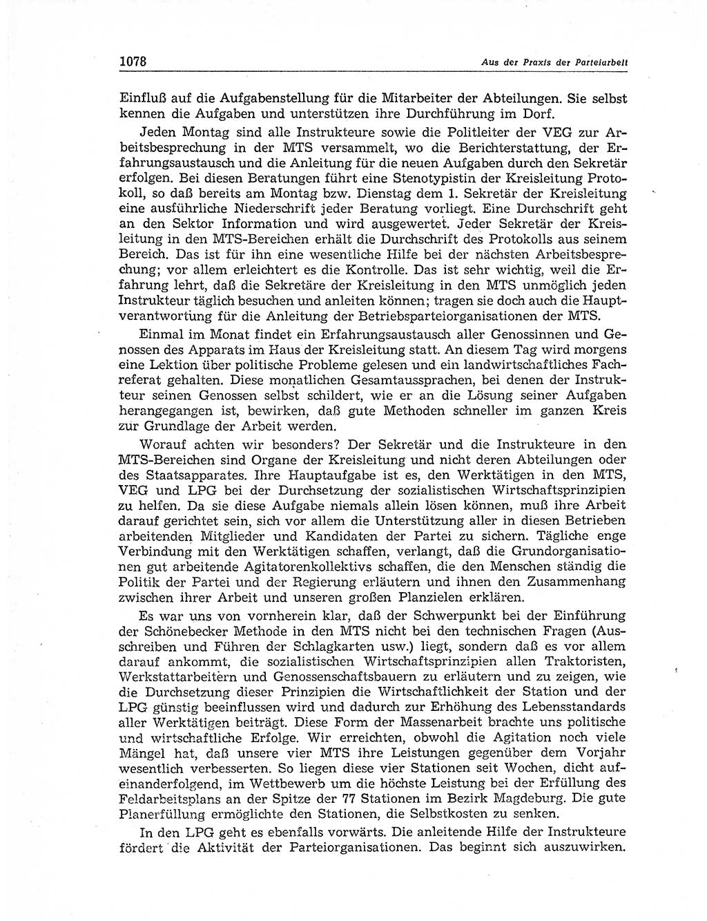 Neuer Weg (NW), Organ des Zentralkomitees (ZK) der SED (Sozialistische Einheitspartei Deutschlands) für Fragen des Parteiaufbaus und des Parteilebens, 11. Jahrgang [Deutsche Demokratische Republik (DDR)] 1956, Seite 1078 (NW ZK SED DDR 1956, S. 1078)