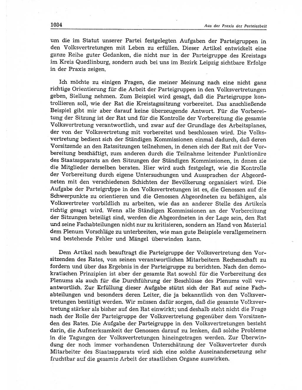 Neuer Weg (NW), Organ des Zentralkomitees (ZK) der SED (Sozialistische Einheitspartei Deutschlands) für Fragen des Parteiaufbaus und des Parteilebens, 11. Jahrgang [Deutsche Demokratische Republik (DDR)] 1956, Seite 1084 (NW ZK SED DDR 1956, S. 1084)