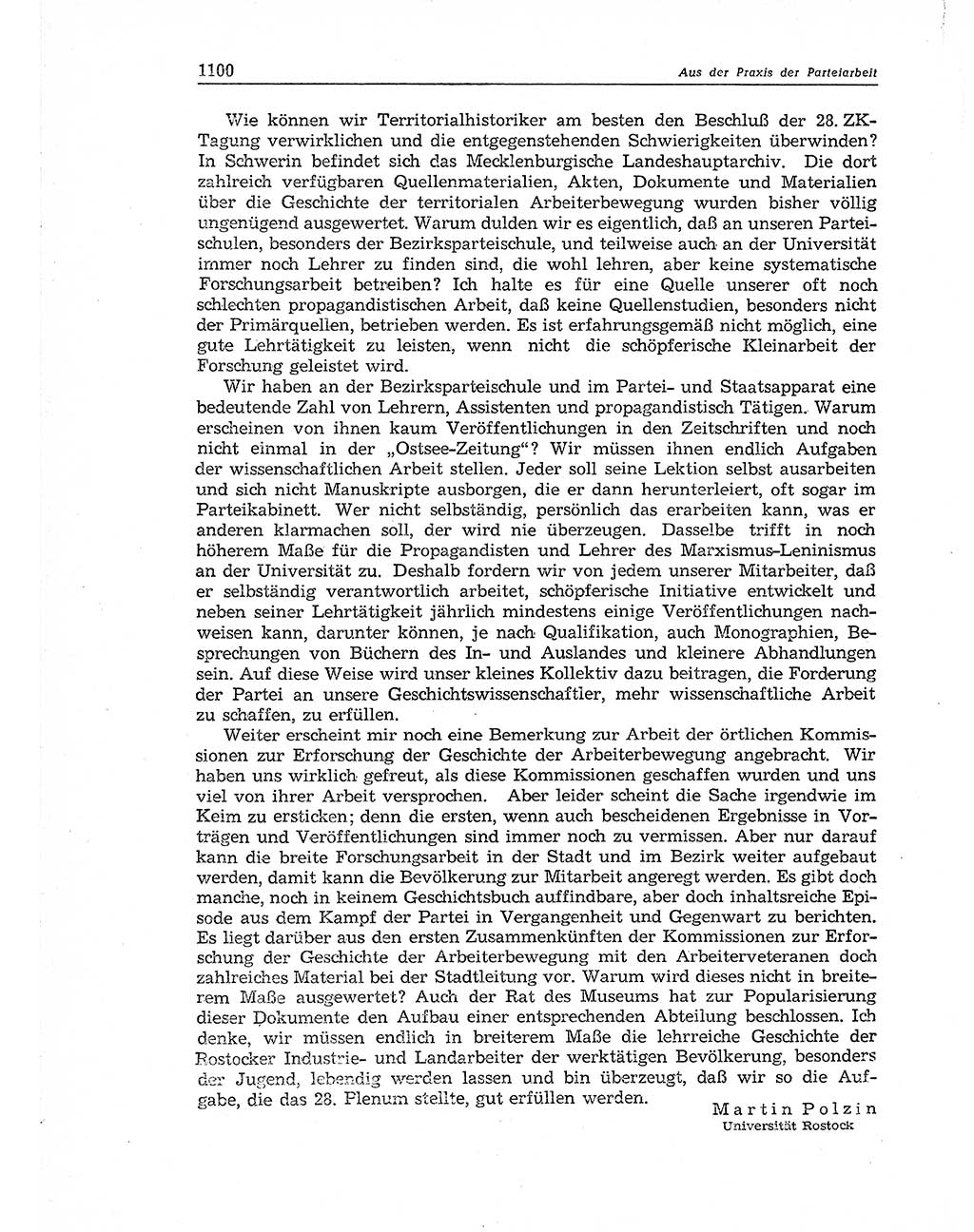 Neuer Weg (NW), Organ des Zentralkomitees (ZK) der SED (Sozialistische Einheitspartei Deutschlands) für Fragen des Parteiaufbaus und des Parteilebens, 11. Jahrgang [Deutsche Demokratische Republik (DDR)] 1956, Seite 1100 (NW ZK SED DDR 1956, S. 1100)
