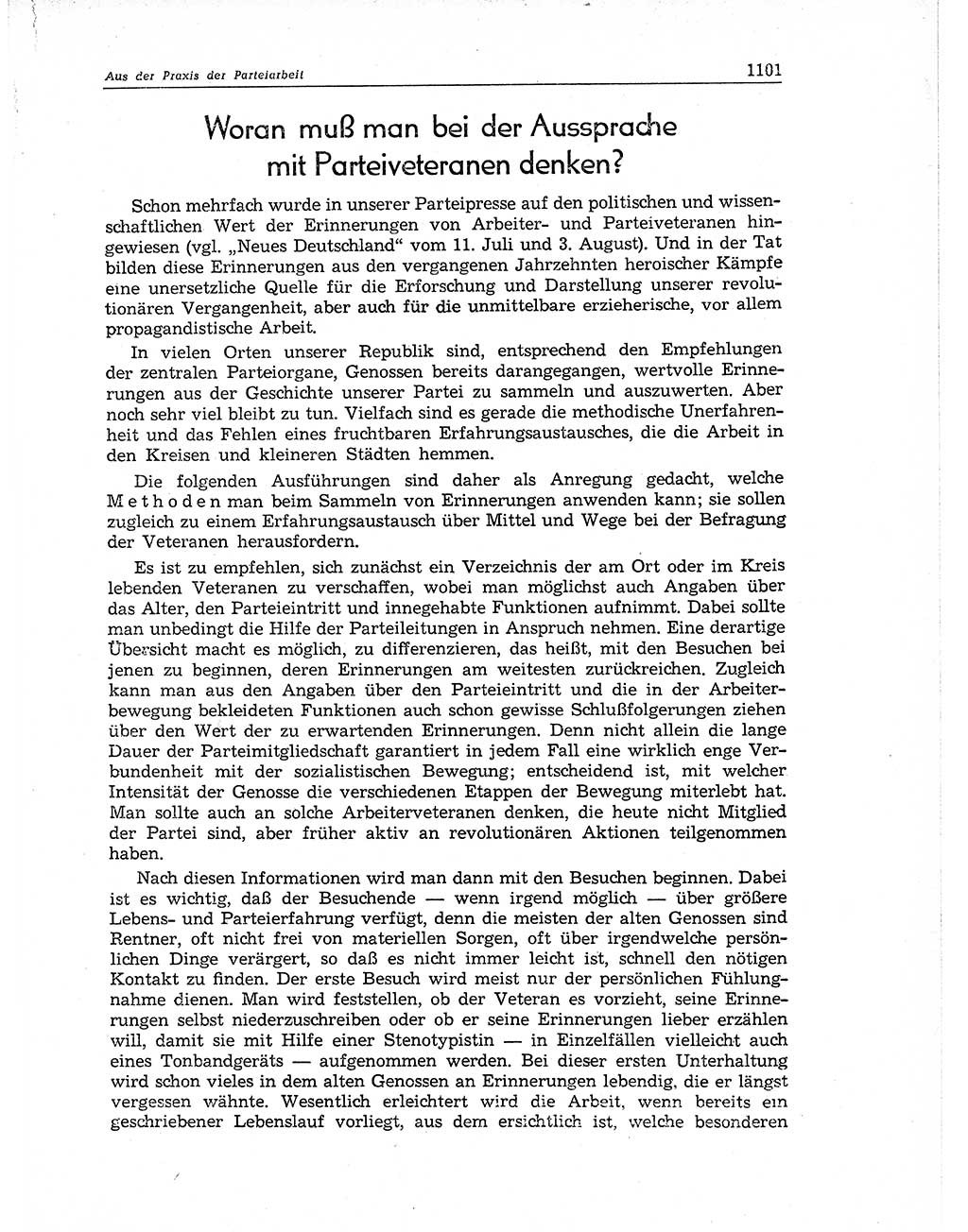 Neuer Weg (NW), Organ des Zentralkomitees (ZK) der SED (Sozialistische Einheitspartei Deutschlands) für Fragen des Parteiaufbaus und des Parteilebens, 11. Jahrgang [Deutsche Demokratische Republik (DDR)] 1956, Seite 1101 (NW ZK SED DDR 1956, S. 1101)