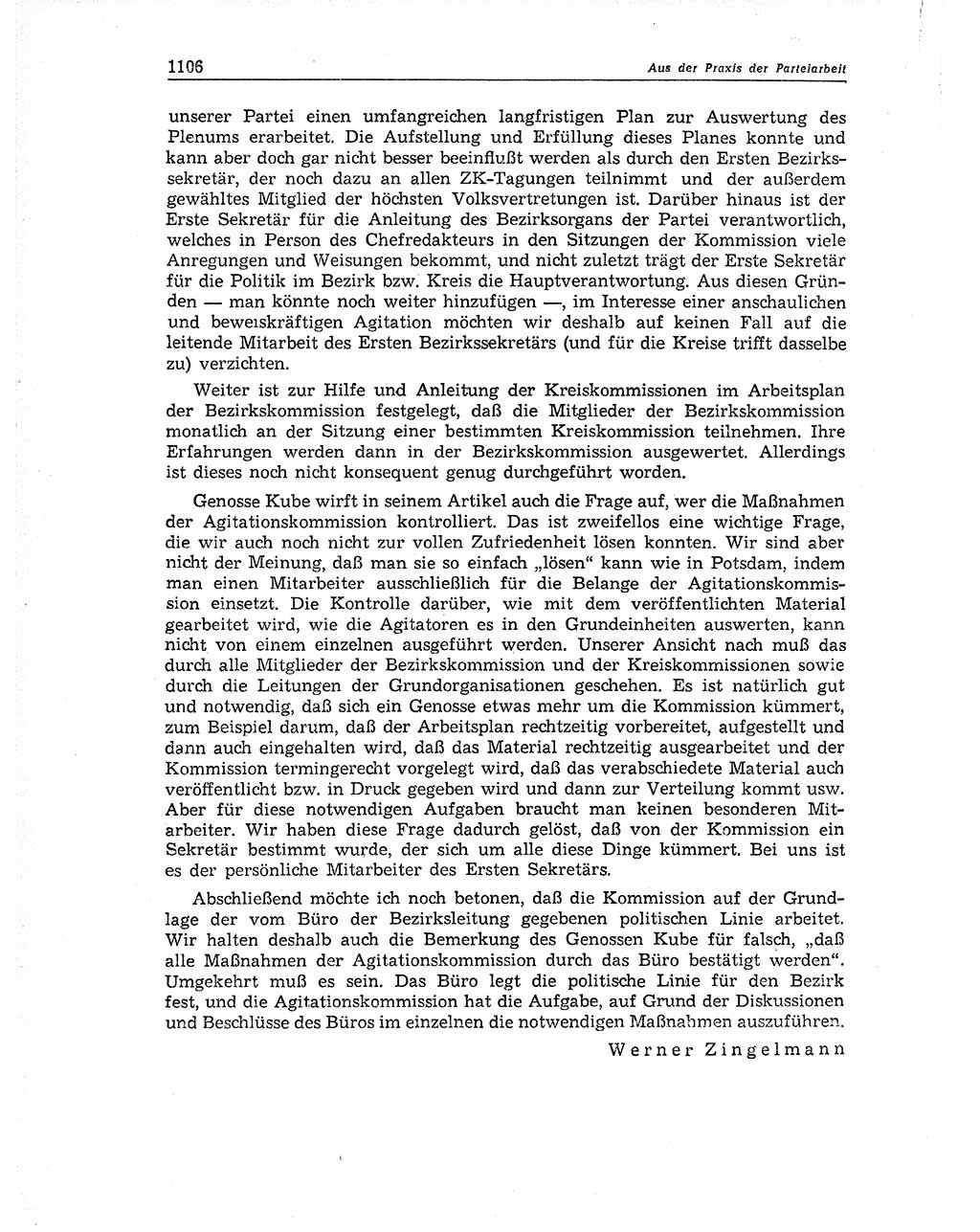 Neuer Weg (NW), Organ des Zentralkomitees (ZK) der SED (Sozialistische Einheitspartei Deutschlands) für Fragen des Parteiaufbaus und des Parteilebens, 11. Jahrgang [Deutsche Demokratische Republik (DDR)] 1956, Seite 1106 (NW ZK SED DDR 1956, S. 1106)