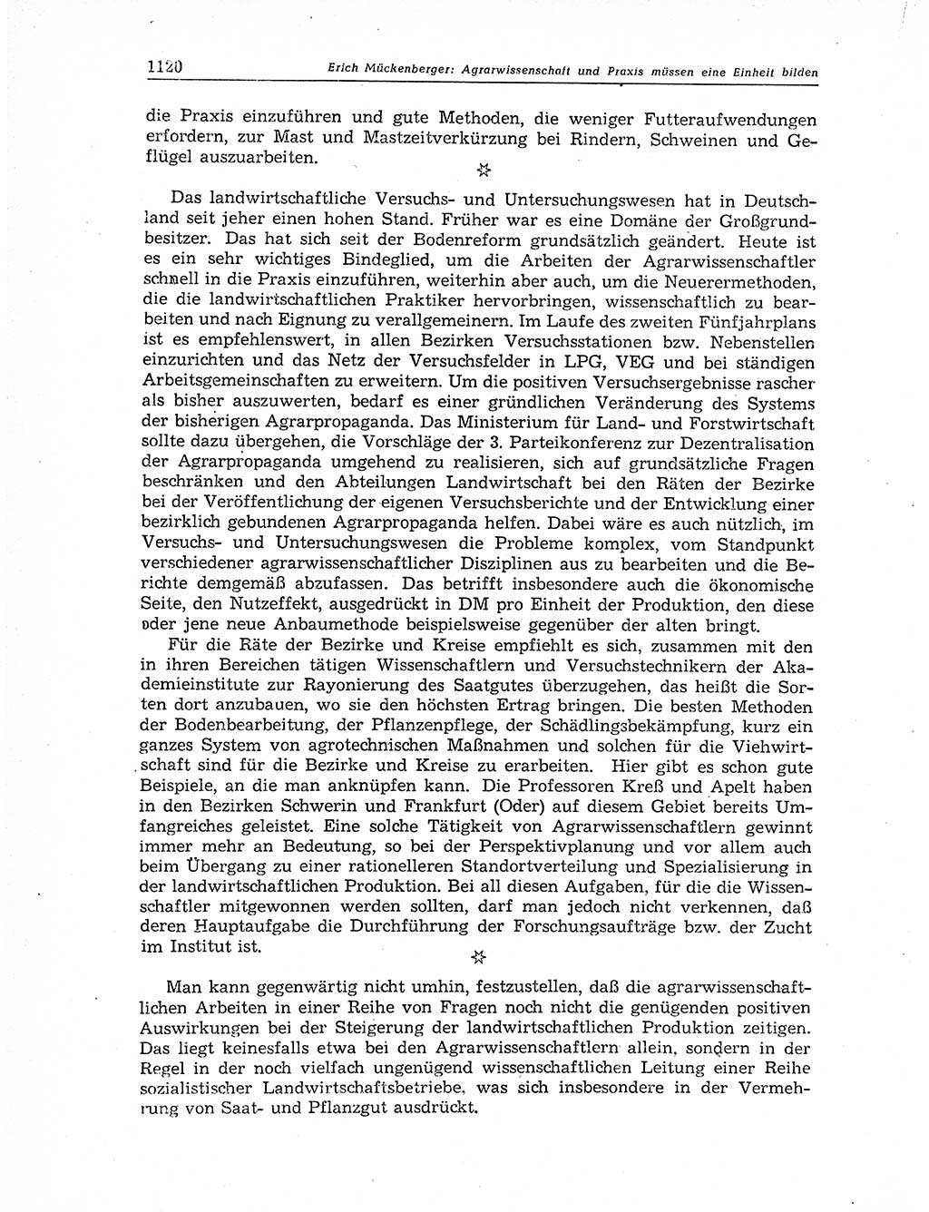Neuer Weg (NW), Organ des Zentralkomitees (ZK) der SED (Sozialistische Einheitspartei Deutschlands) für Fragen des Parteiaufbaus und des Parteilebens, 11. Jahrgang [Deutsche Demokratische Republik (DDR)] 1956, Seite 1120 (NW ZK SED DDR 1956, S. 1120)