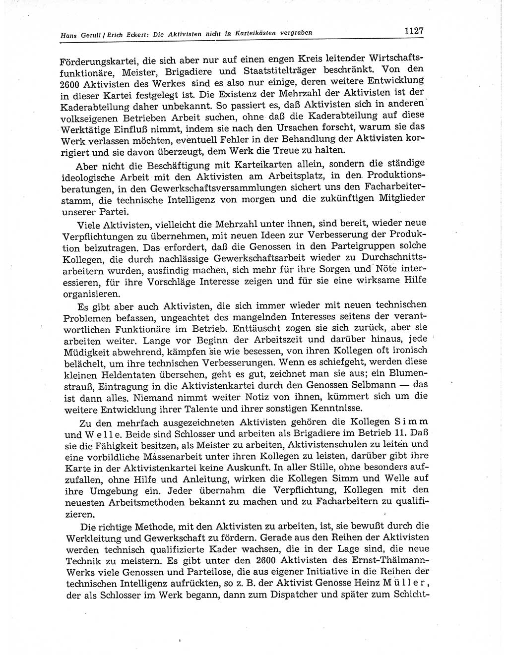 Neuer Weg (NW), Organ des Zentralkomitees (ZK) der SED (Sozialistische Einheitspartei Deutschlands) für Fragen des Parteiaufbaus und des Parteilebens, 11. Jahrgang [Deutsche Demokratische Republik (DDR)] 1956, Seite 1127 (NW ZK SED DDR 1956, S. 1127)