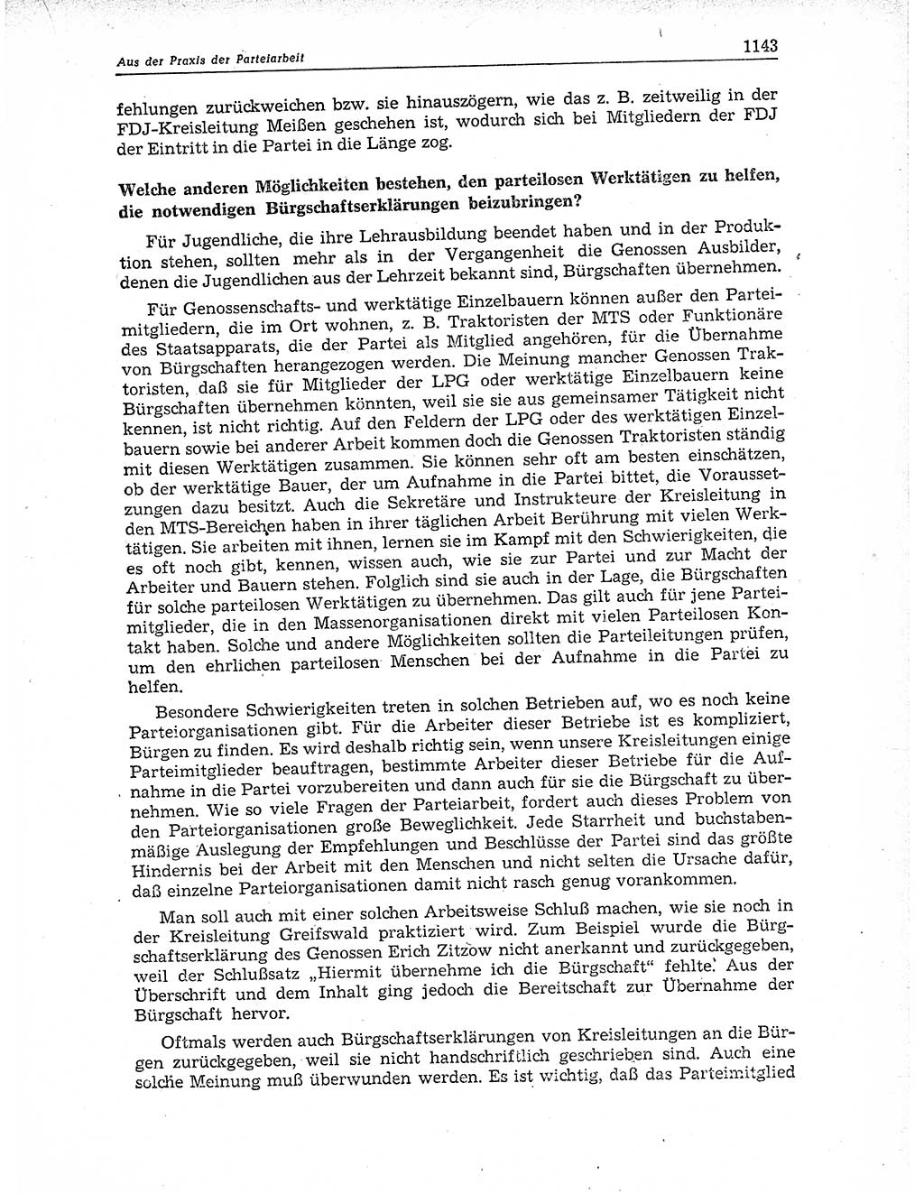 Neuer Weg (NW), Organ des Zentralkomitees (ZK) der SED (Sozialistische Einheitspartei Deutschlands) für Fragen des Parteiaufbaus und des Parteilebens, 11. Jahrgang [Deutsche Demokratische Republik (DDR)] 1956, Seite 1143 (NW ZK SED DDR 1956, S. 1143)