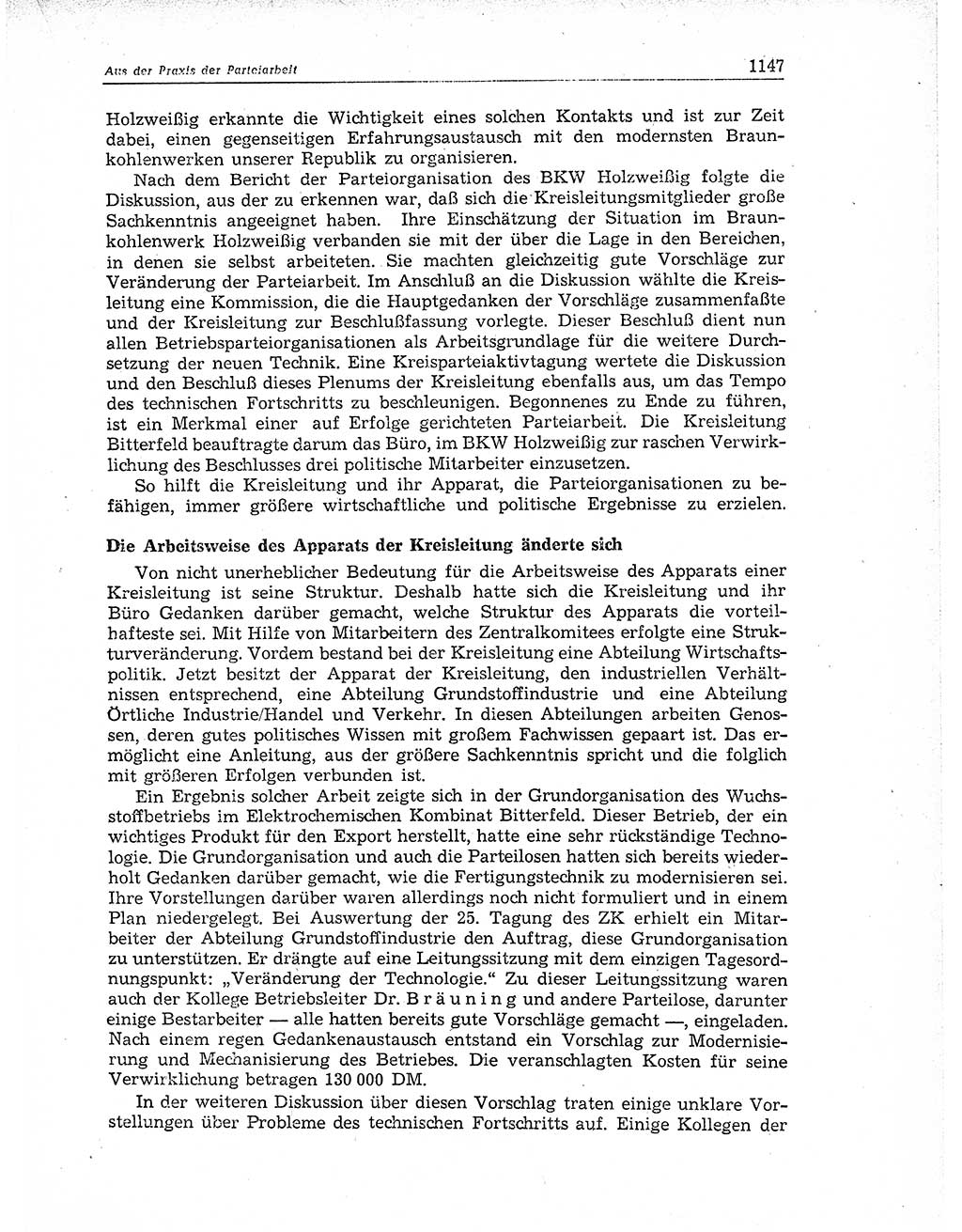 Neuer Weg (NW), Organ des Zentralkomitees (ZK) der SED (Sozialistische Einheitspartei Deutschlands) für Fragen des Parteiaufbaus und des Parteilebens, 11. Jahrgang [Deutsche Demokratische Republik (DDR)] 1956, Seite 1147 (NW ZK SED DDR 1956, S. 1147)