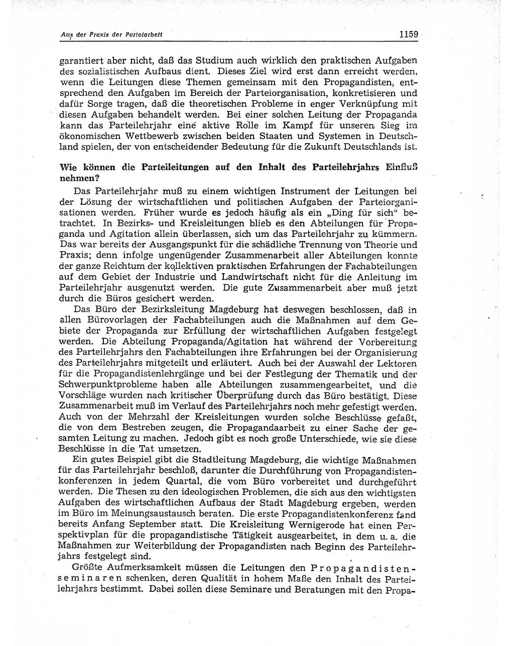 Neuer Weg (NW), Organ des Zentralkomitees (ZK) der SED (Sozialistische Einheitspartei Deutschlands) für Fragen des Parteiaufbaus und des Parteilebens, 11. Jahrgang [Deutsche Demokratische Republik (DDR)] 1956, Seite 1159 (NW ZK SED DDR 1956, S. 1159)