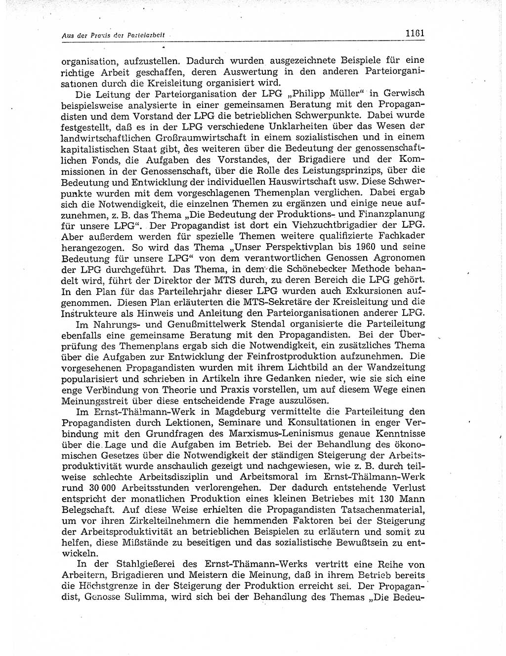 Neuer Weg (NW), Organ des Zentralkomitees (ZK) der SED (Sozialistische Einheitspartei Deutschlands) für Fragen des Parteiaufbaus und des Parteilebens, 11. Jahrgang [Deutsche Demokratische Republik (DDR)] 1956, Seite 1161 (NW ZK SED DDR 1956, S. 1161)