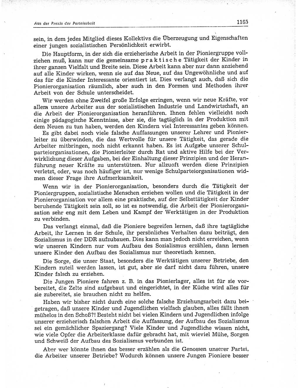 Neuer Weg (NW), Organ des Zentralkomitees (ZK) der SED (Sozialistische Einheitspartei Deutschlands) für Fragen des Parteiaufbaus und des Parteilebens, 11. Jahrgang [Deutsche Demokratische Republik (DDR)] 1956, Seite 1165 (NW ZK SED DDR 1956, S. 1165)