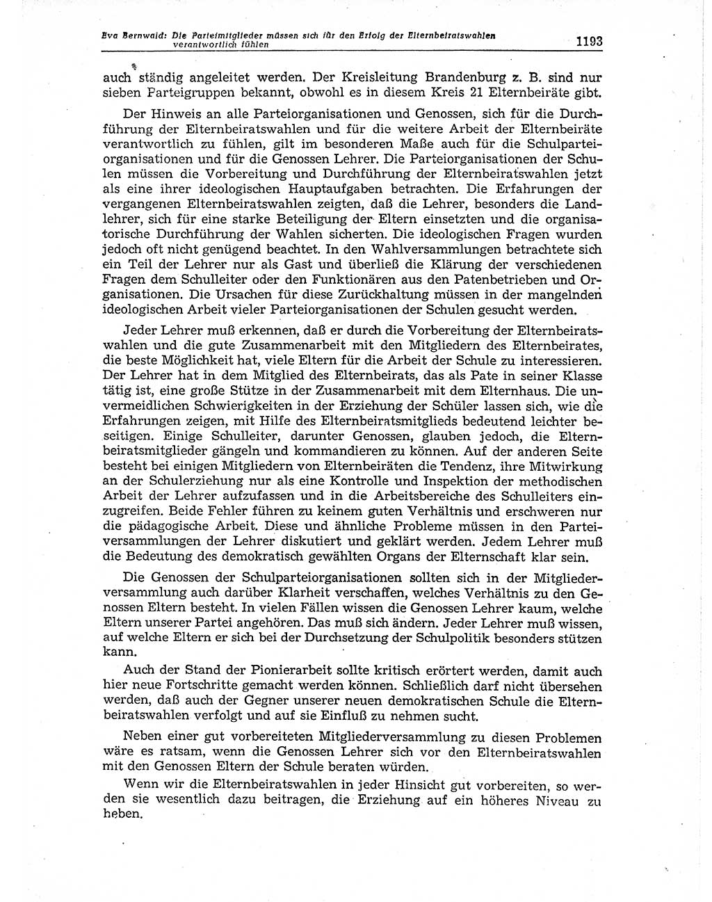 Neuer Weg (NW), Organ des Zentralkomitees (ZK) der SED (Sozialistische Einheitspartei Deutschlands) für Fragen des Parteiaufbaus und des Parteilebens, 11. Jahrgang [Deutsche Demokratische Republik (DDR)] 1956, Seite 1193 (NW ZK SED DDR 1956, S. 1193)