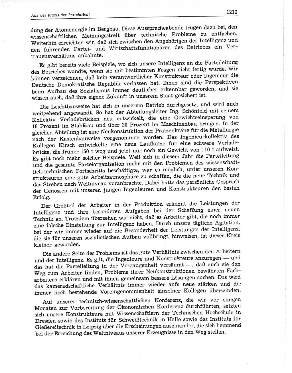 Neuer Weg (NW), Organ des Zentralkomitees (ZK) der SED (Sozialistische Einheitspartei Deutschlands) für Fragen des Parteiaufbaus und des Parteilebens, 11. Jahrgang [Deutsche Demokratische Republik (DDR)] 1956, Seite 1213 (NW ZK SED DDR 1956, S. 1213)