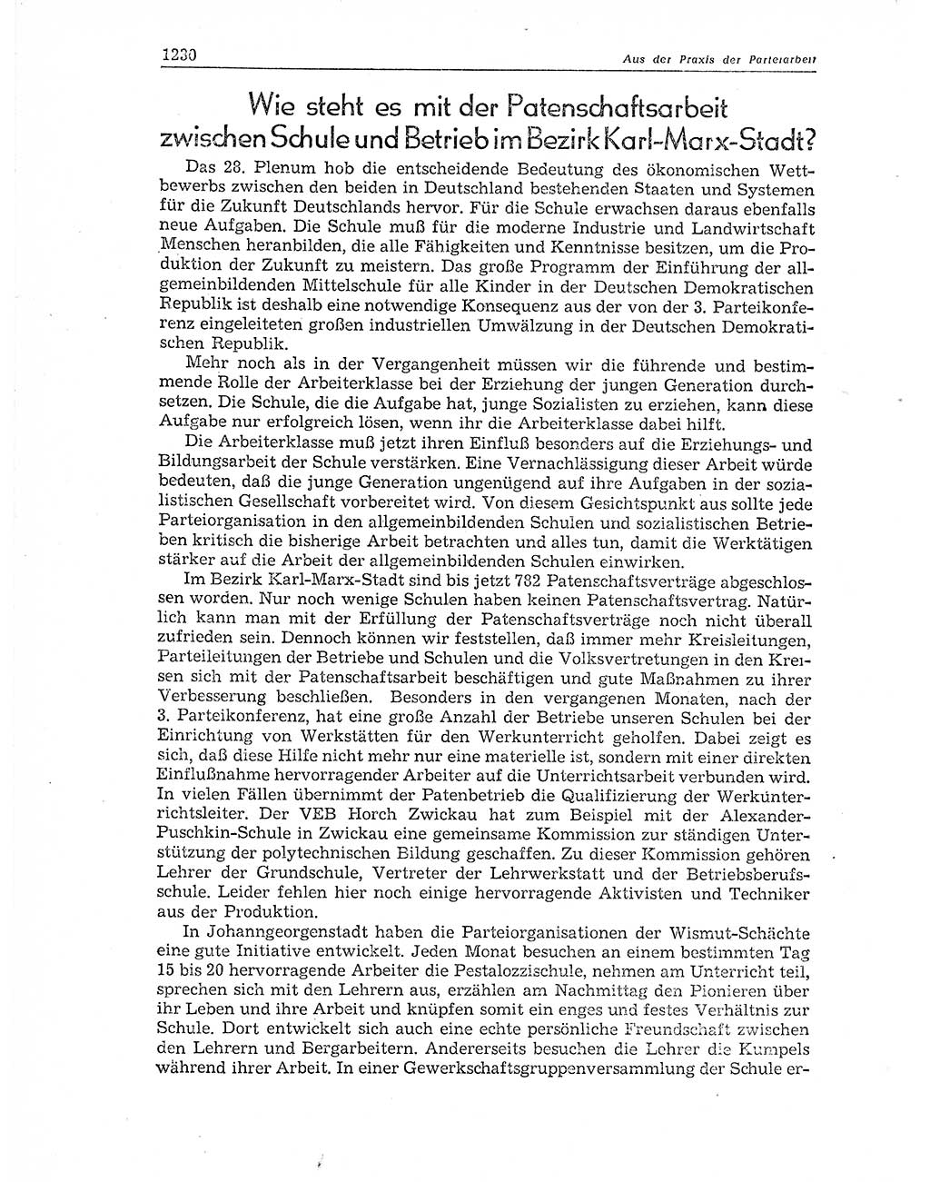 Neuer Weg (NW), Organ des Zentralkomitees (ZK) der SED (Sozialistische Einheitspartei Deutschlands) für Fragen des Parteiaufbaus und des Parteilebens, 11. Jahrgang [Deutsche Demokratische Republik (DDR)] 1956, Seite 1230 (NW ZK SED DDR 1956, S. 1230)