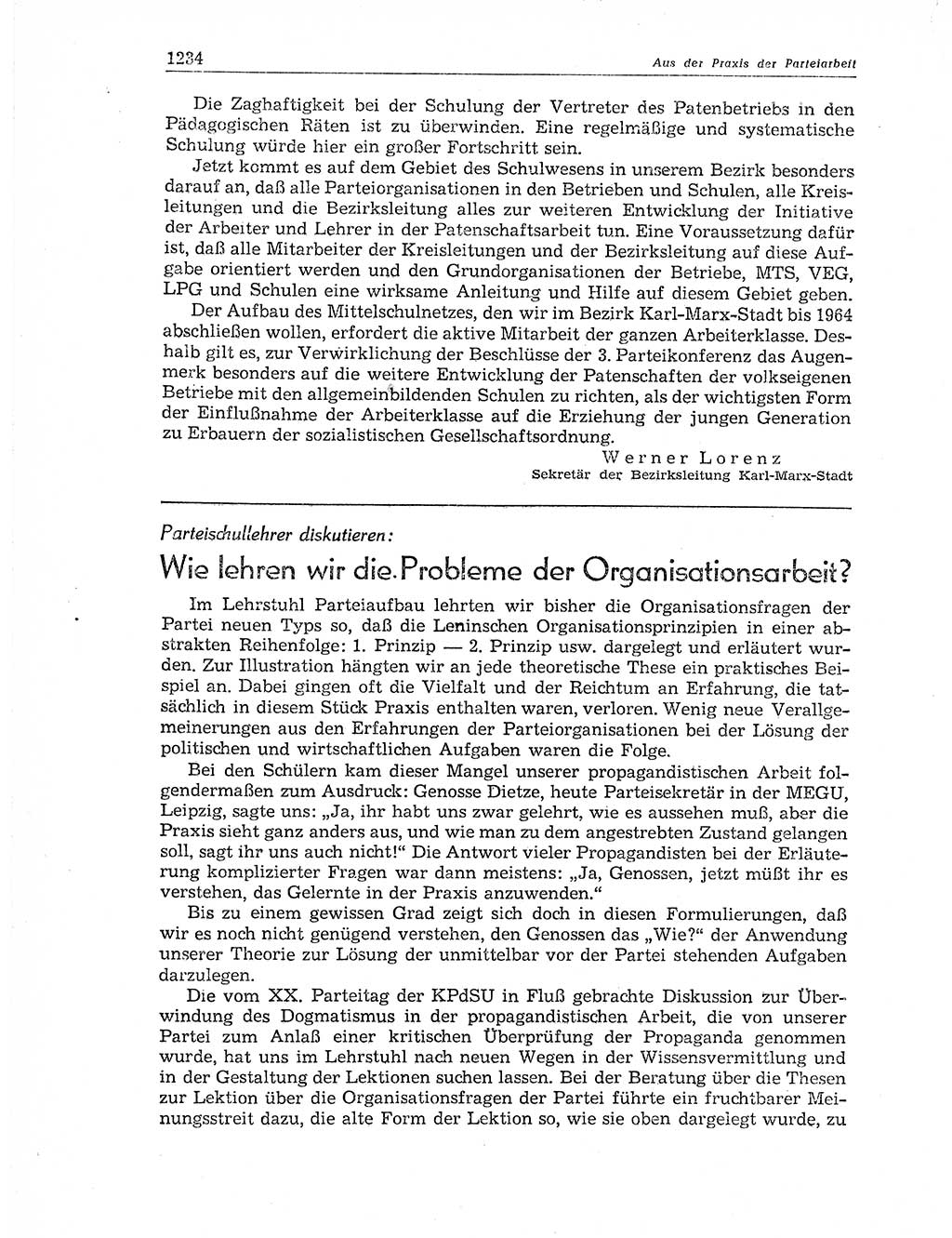 Neuer Weg (NW), Organ des Zentralkomitees (ZK) der SED (Sozialistische Einheitspartei Deutschlands) für Fragen des Parteiaufbaus und des Parteilebens, 11. Jahrgang [Deutsche Demokratische Republik (DDR)] 1956, Seite 1234 (NW ZK SED DDR 1956, S. 1234)